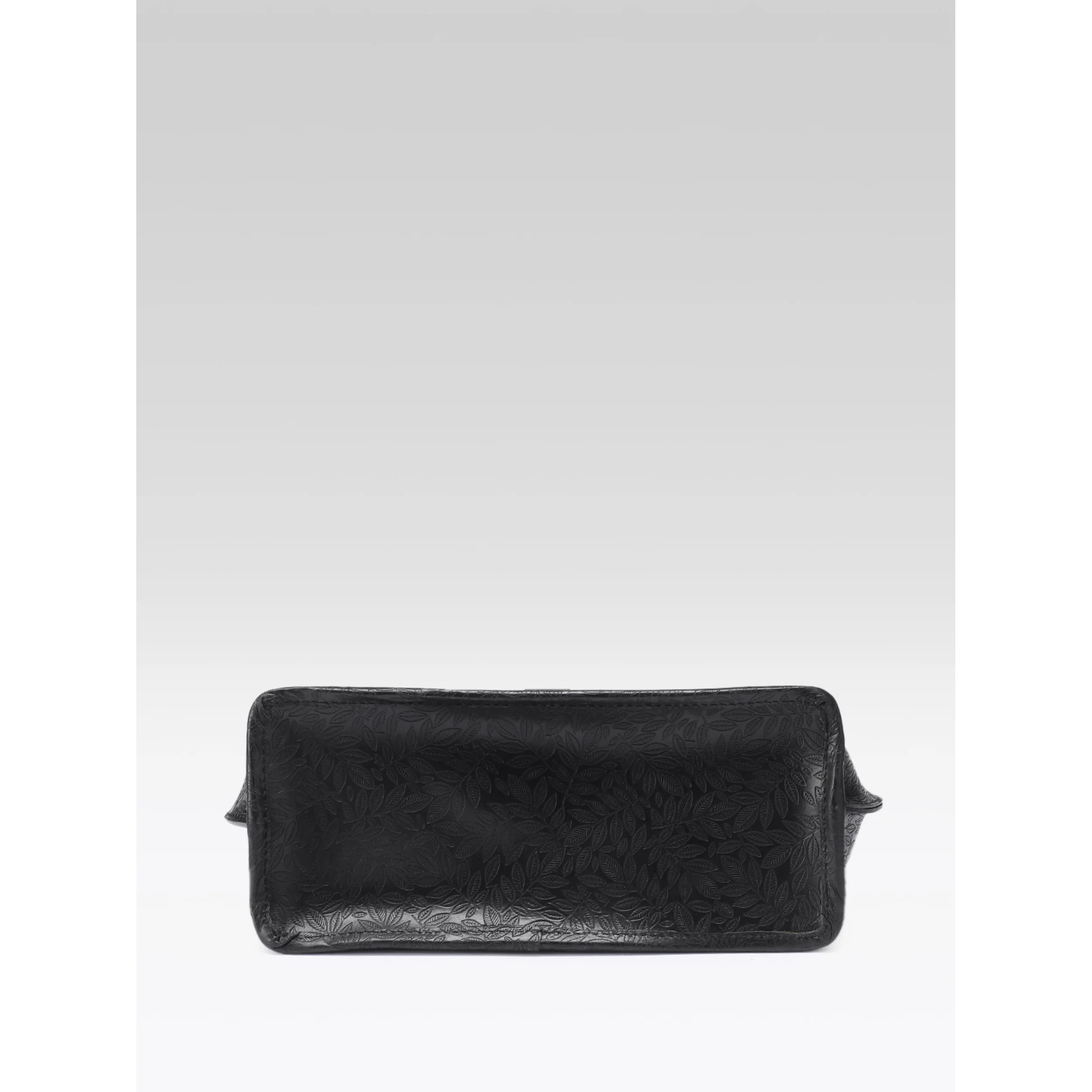 Premium Genuine Black Embossed Leather Tote Bag for Women - Image 21