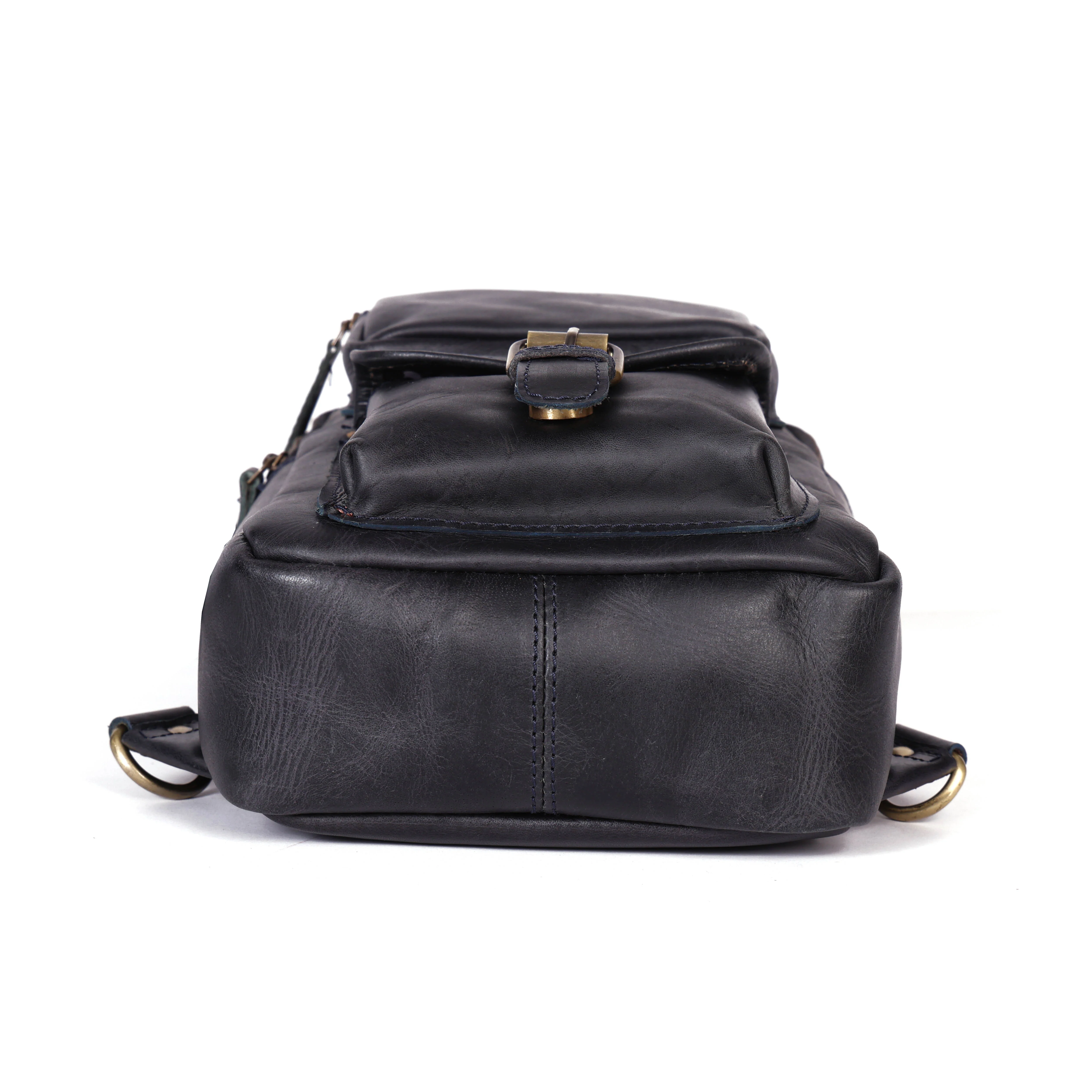 Premium Genuine Leather Crossbody Sling Bag with Multiple Zip Pockets & Adjustable Strap - Image 24