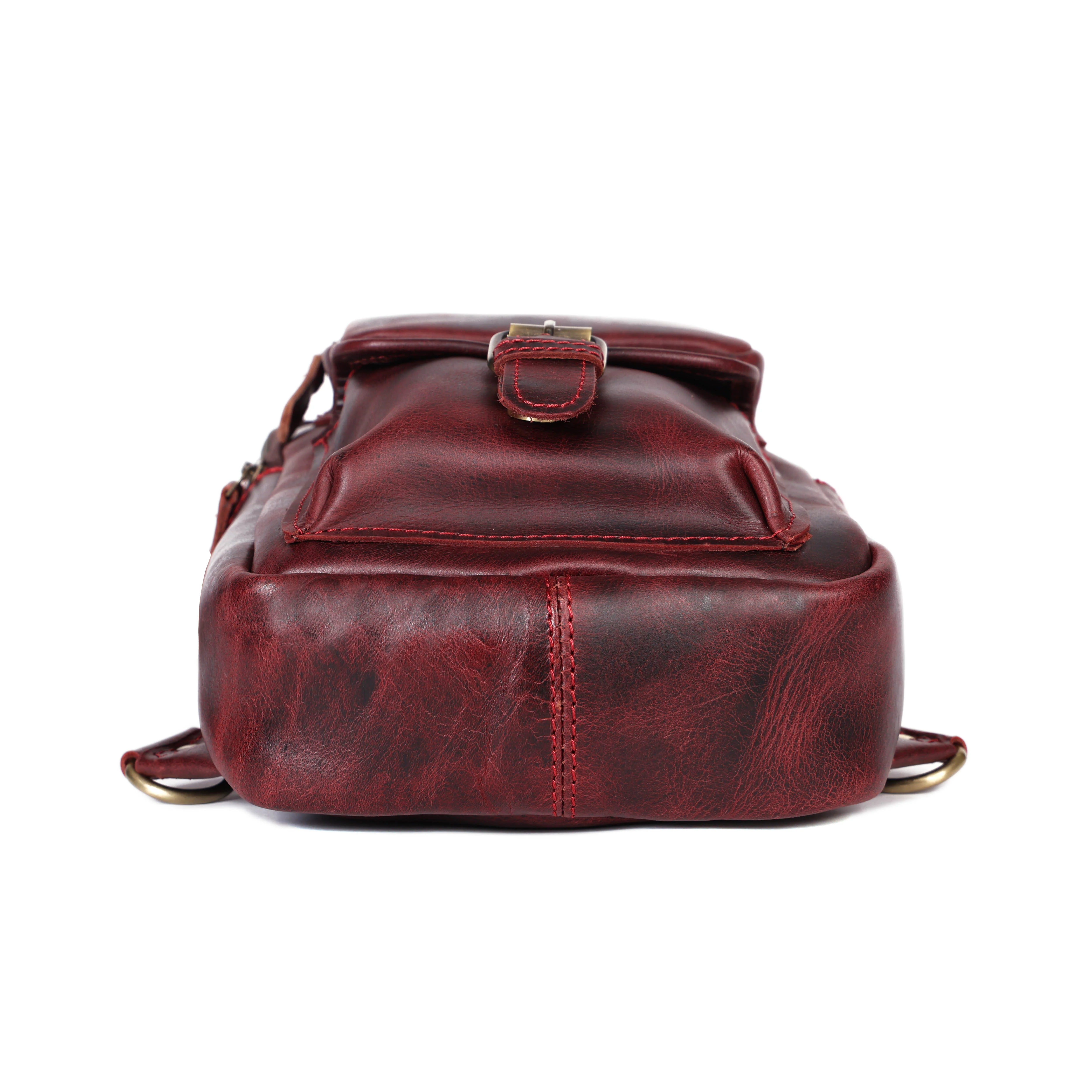 Premium Genuine Leather Crossbody Sling Bag with Multiple Zip Pockets & Adjustable Strap - Image 25