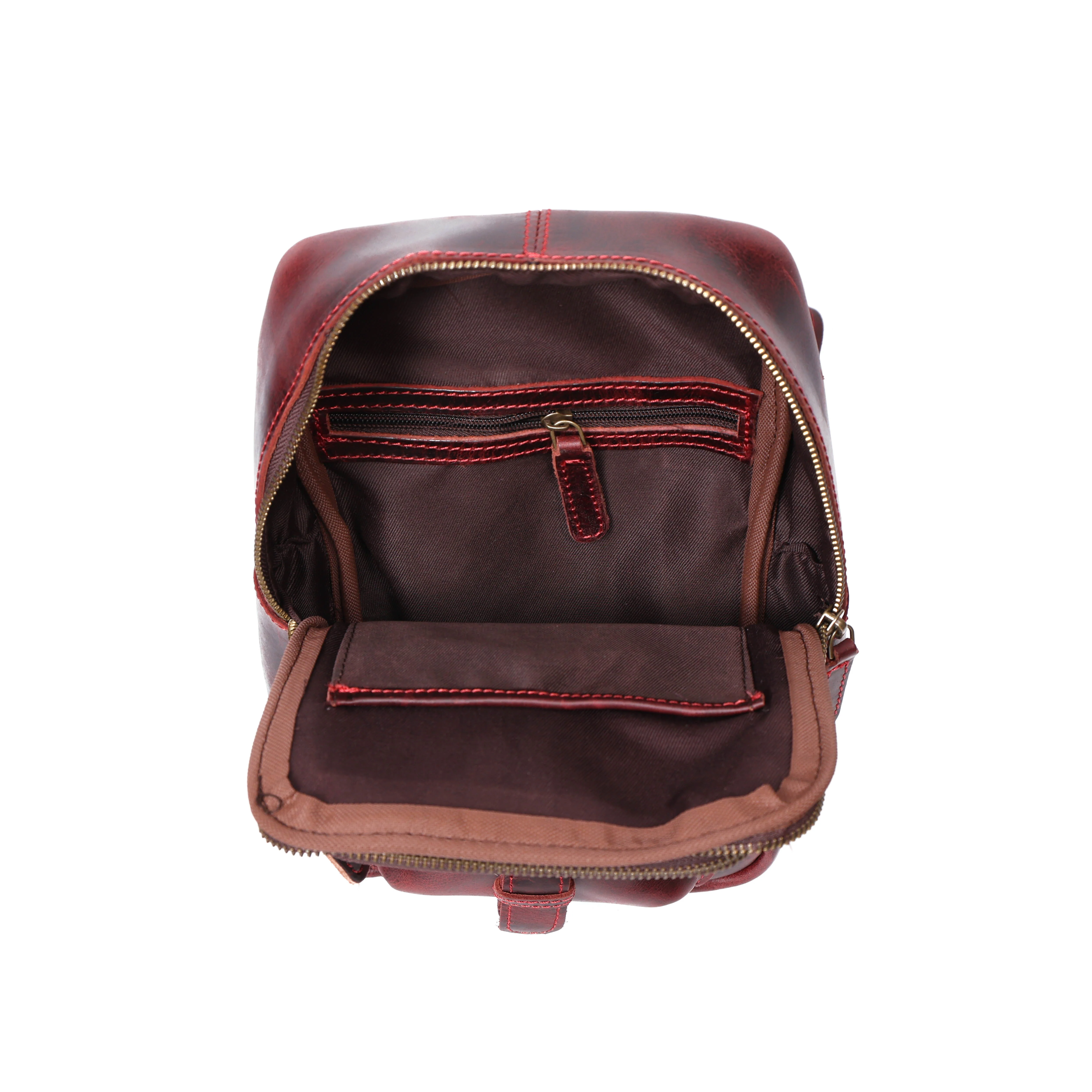 Premium Genuine Leather Crossbody Sling Bag with Multiple Zip Pockets & Adjustable Strap - Image 27