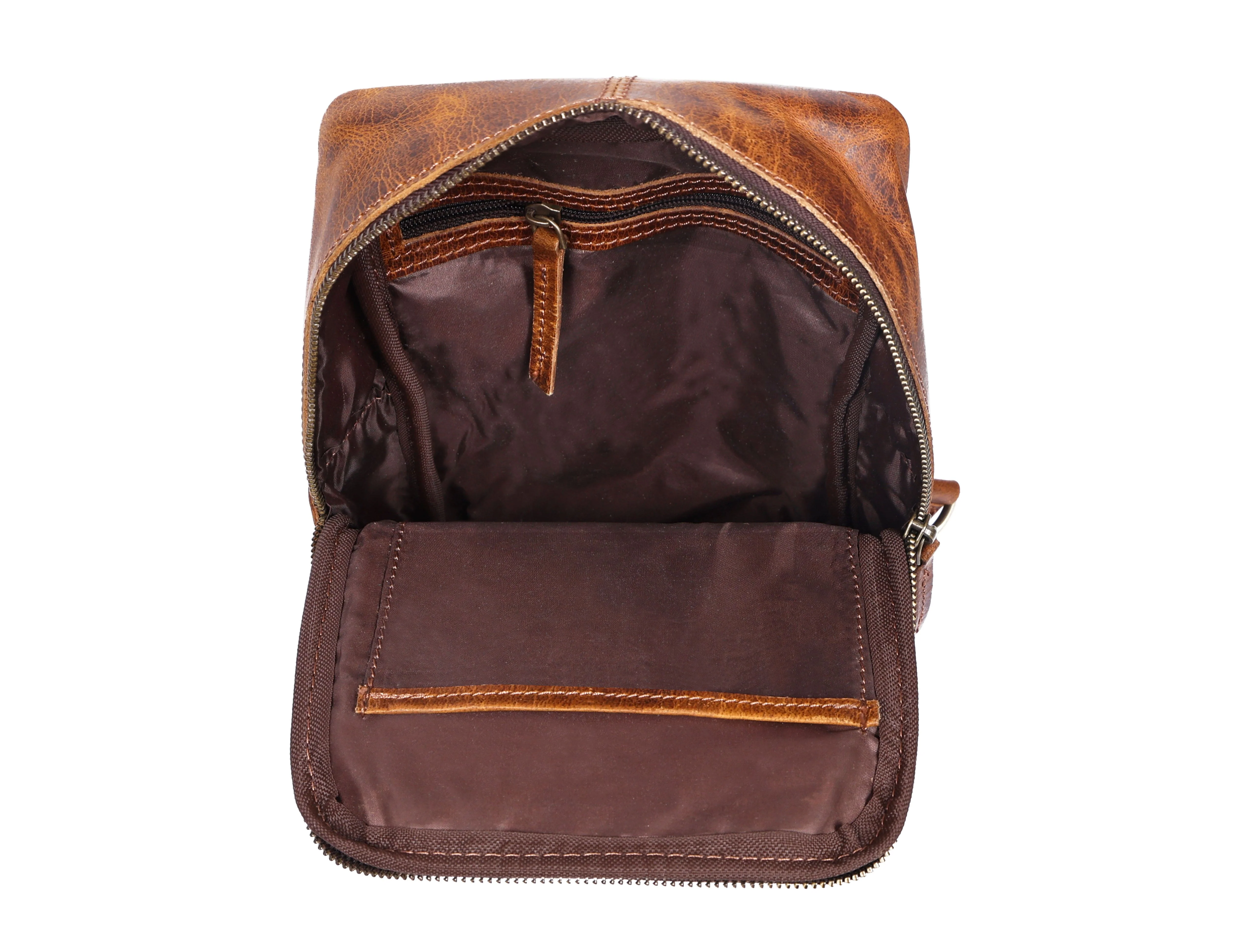 Premium Genuine Leather Crossbody Sling Bag with Multiple Zip Pockets & Adjustable Strap - Image 28