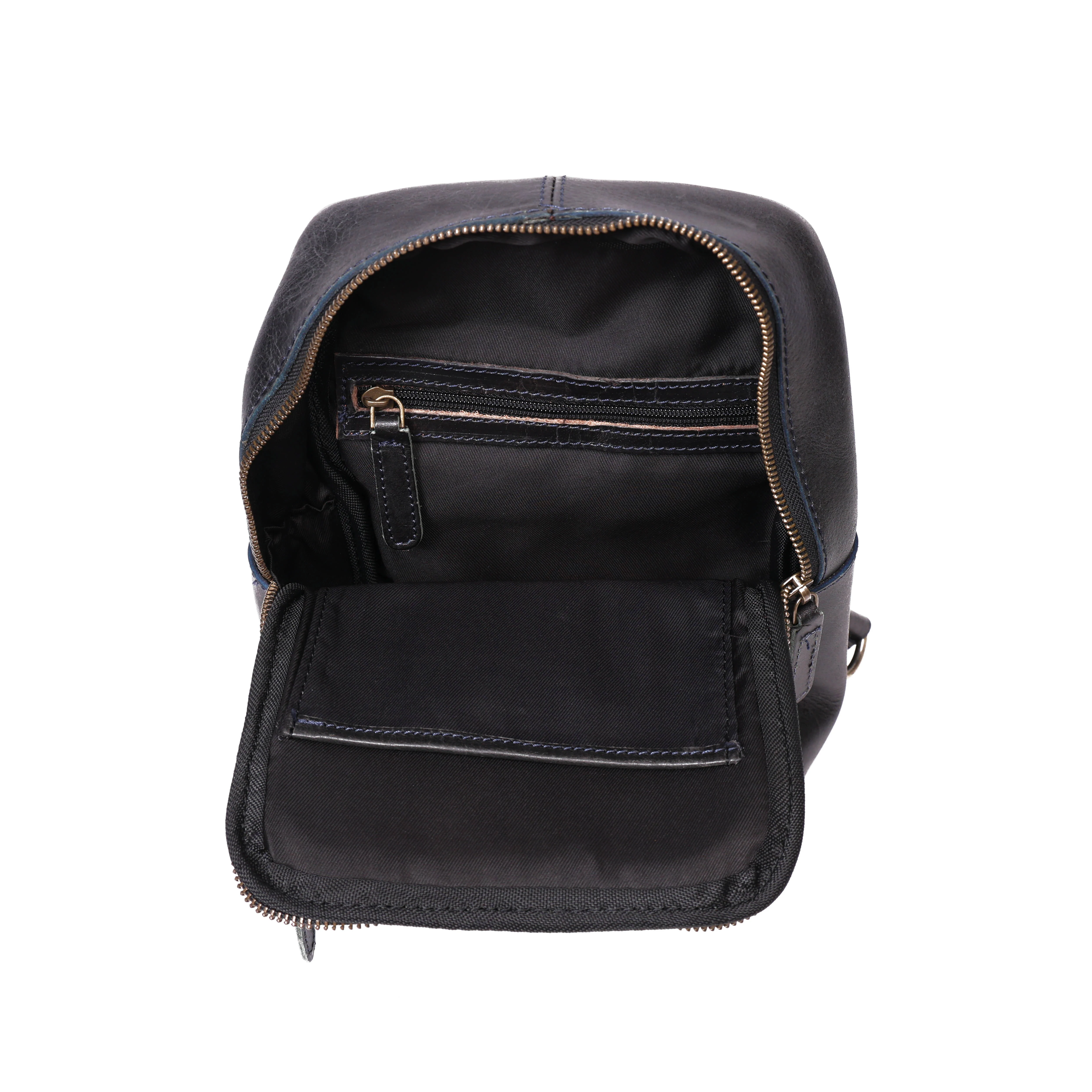 Premium Genuine Leather Crossbody Sling Bag with Multiple Zip Pockets & Adjustable Strap - Image 29
