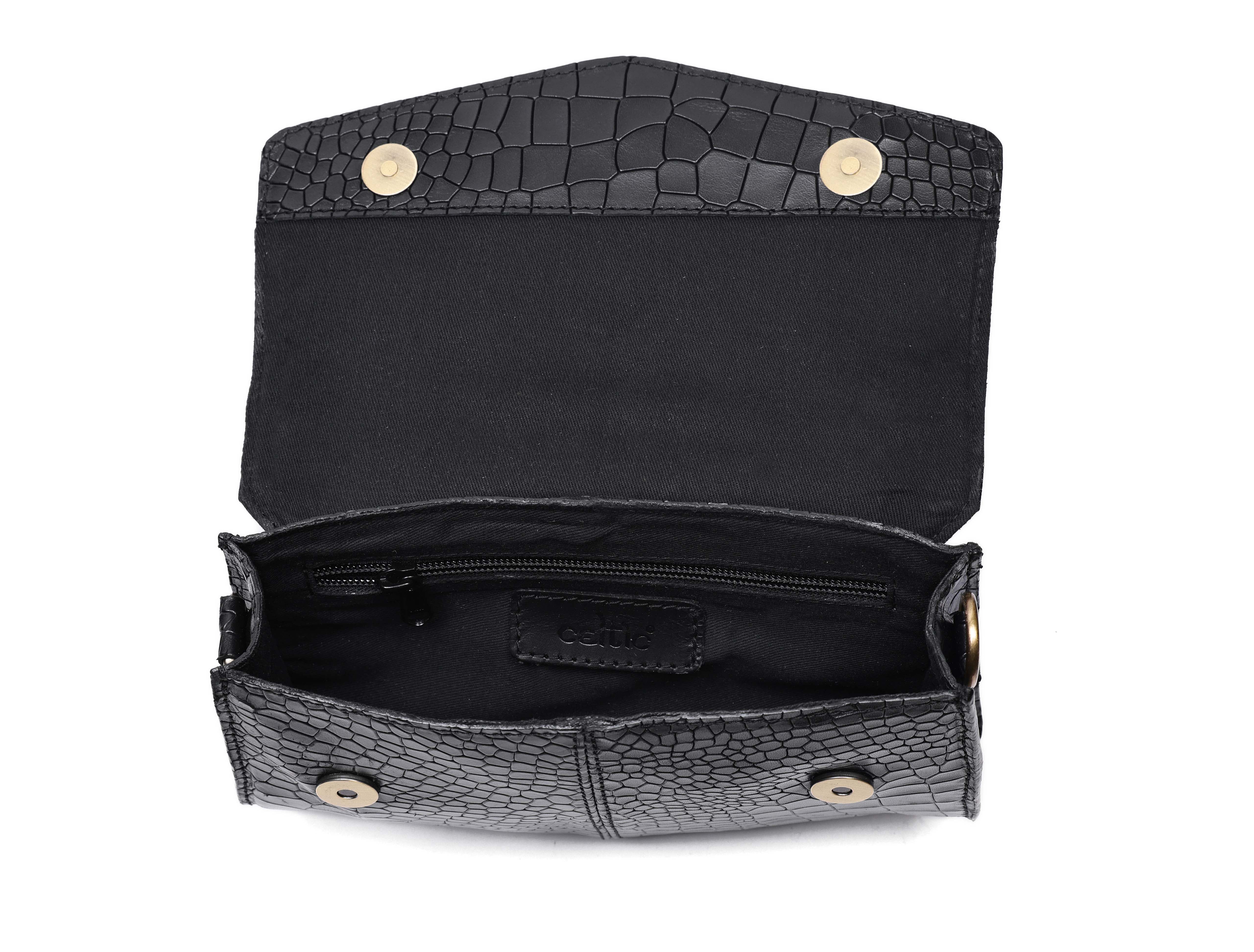 Premium Textured Leather Flap Sling Bag with Adjustable Strap & Inner Zip Pocket - Image 10