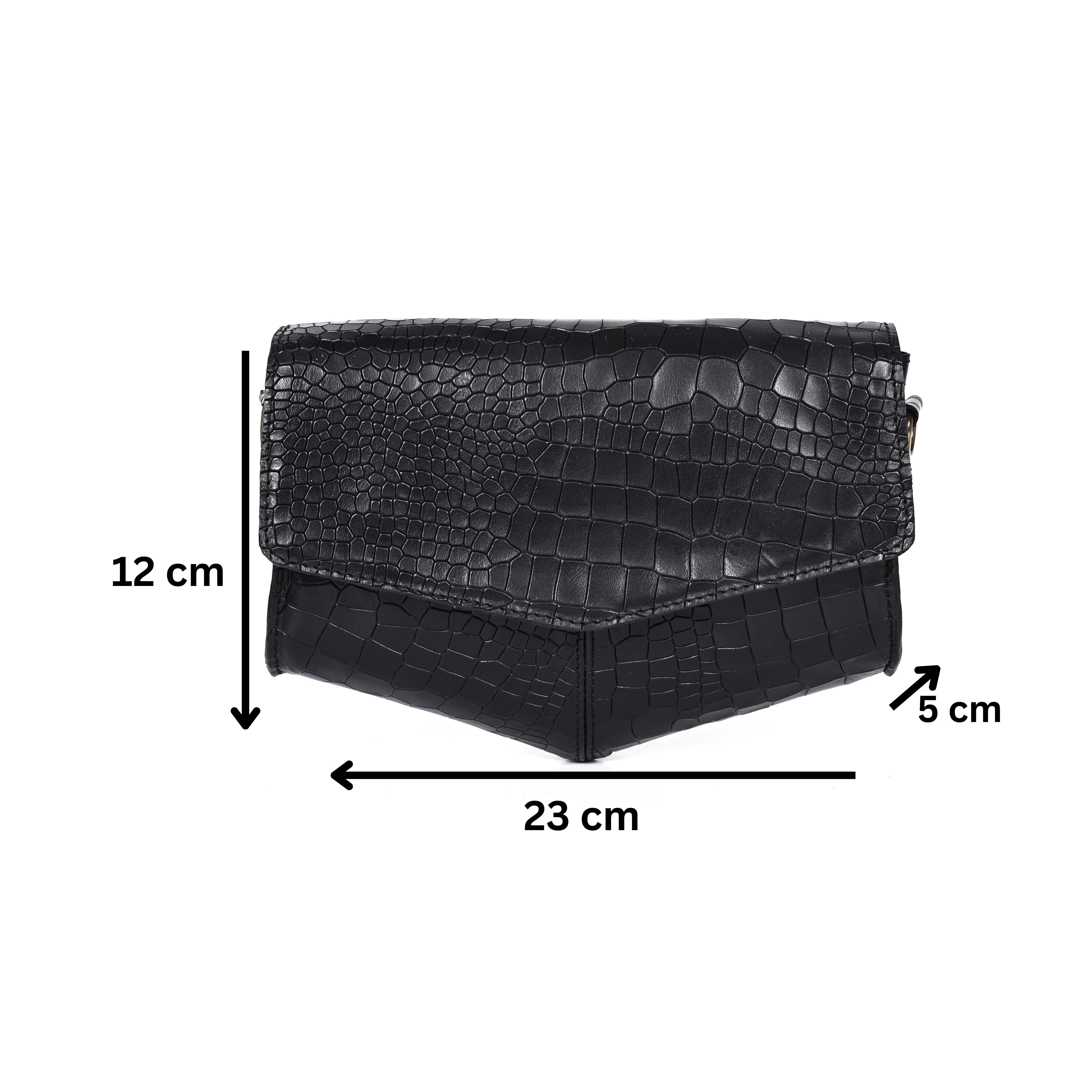 Premium Textured Leather Flap Sling Bag with Adjustable Strap & Inner Zip Pocket - Image 11