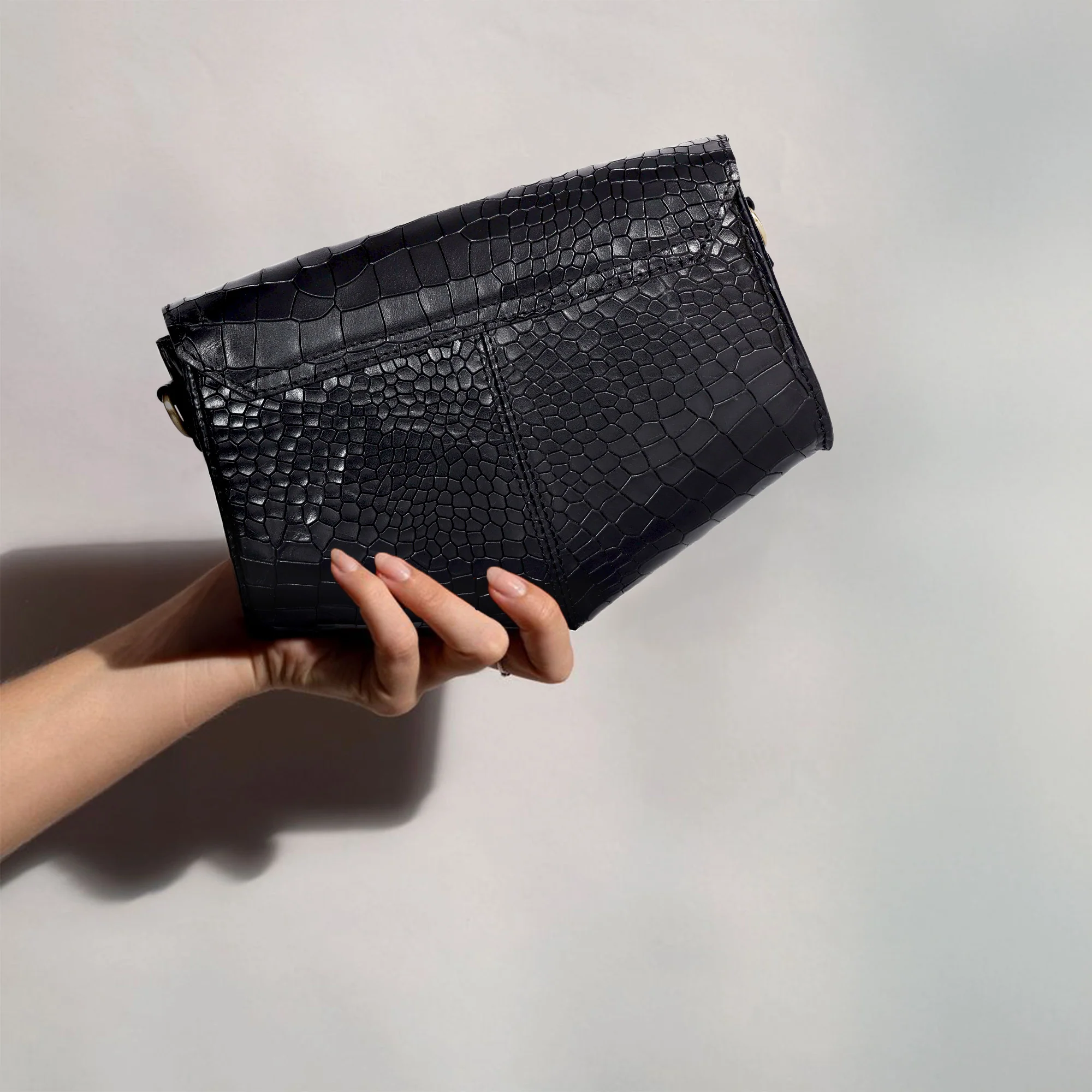 Premium Textured Leather Flap Sling Bag with Adjustable Strap & Inner Zip Pocket - Image 3