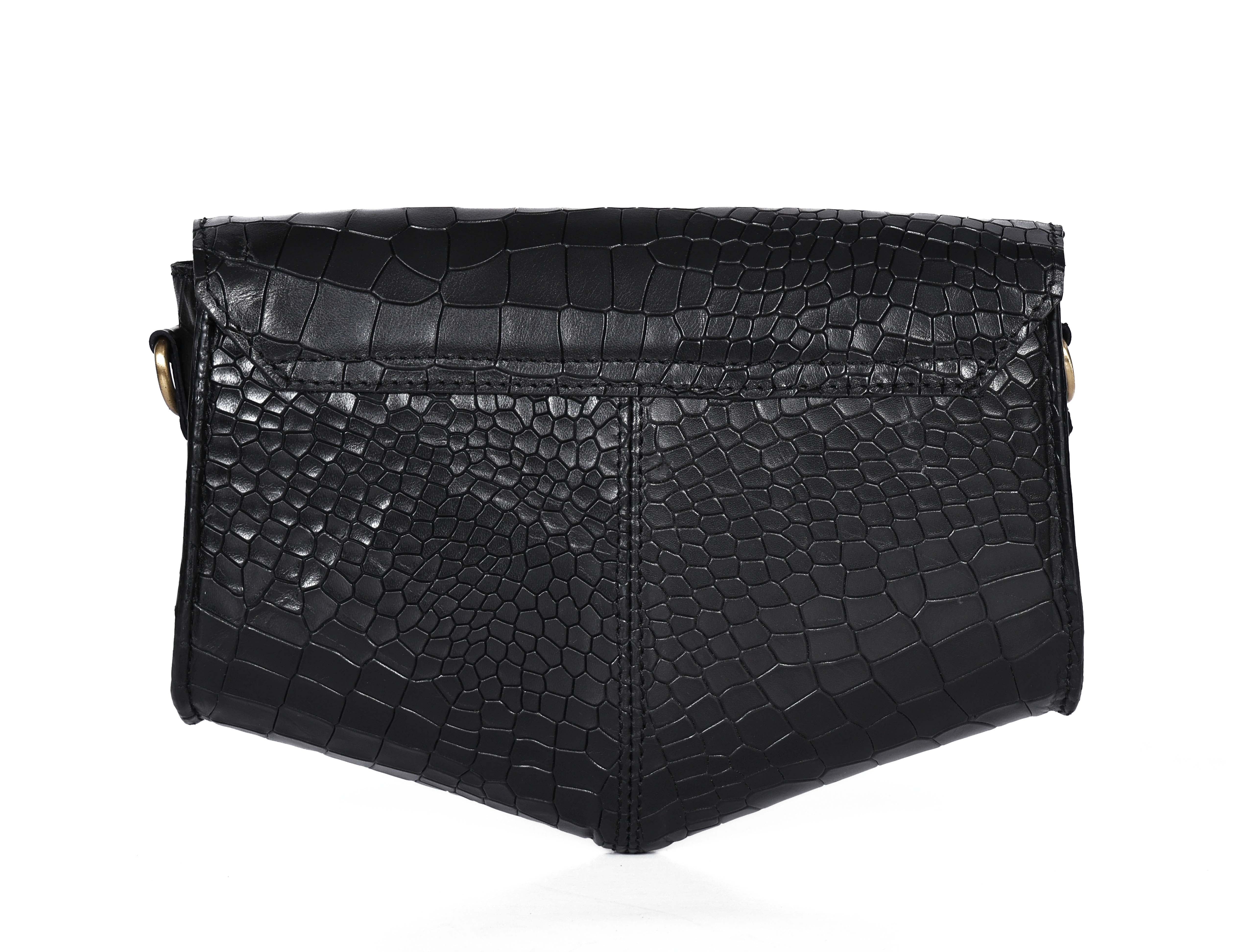 Premium Textured Leather Flap Sling Bag with Adjustable Strap & Inner Zip Pocket - Image 5