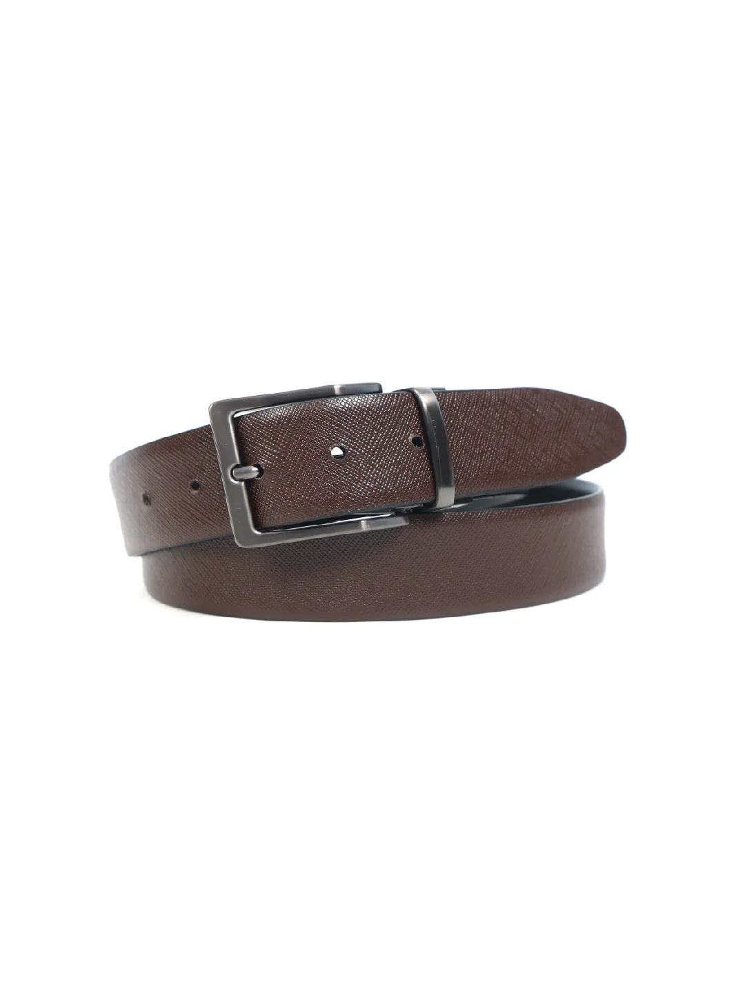 Unisex Reversible LeatherBelt Dual-Tone Brown Black Rotating Buckle Casual Formal - Image 3