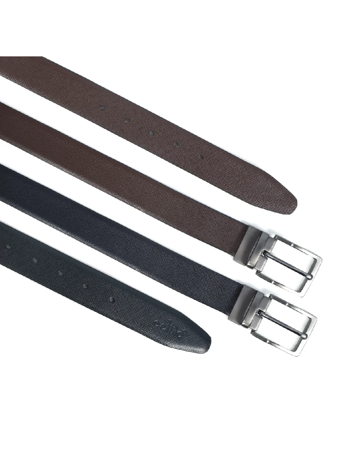Unisex Reversible LeatherBelt Dual-Tone Brown Black Rotating Buckle Casual Formal - Image 8