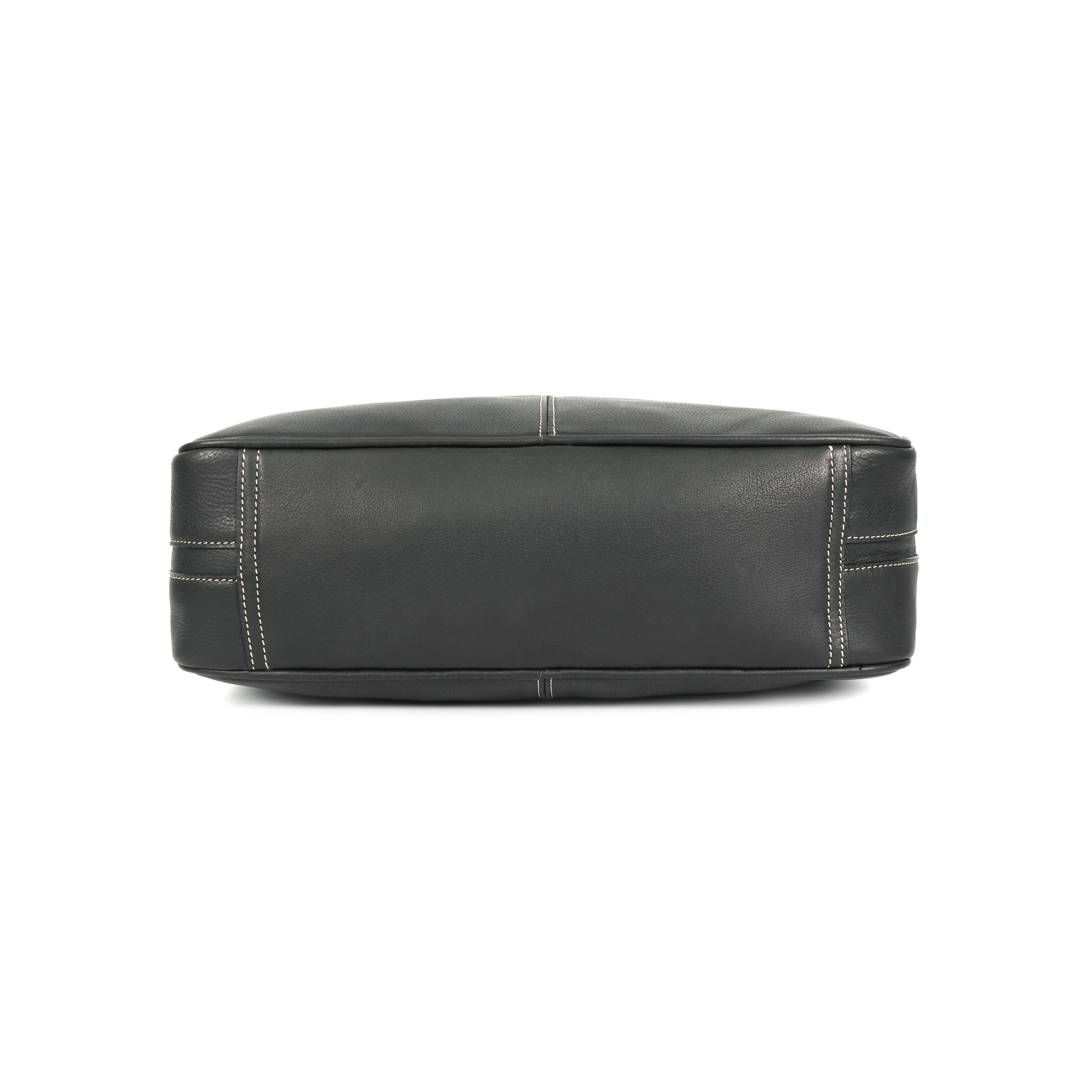 Premium Genuine Black Leather Messenger with Adjustable Shoulder Strap & Inner Zip Pockets - Image 5