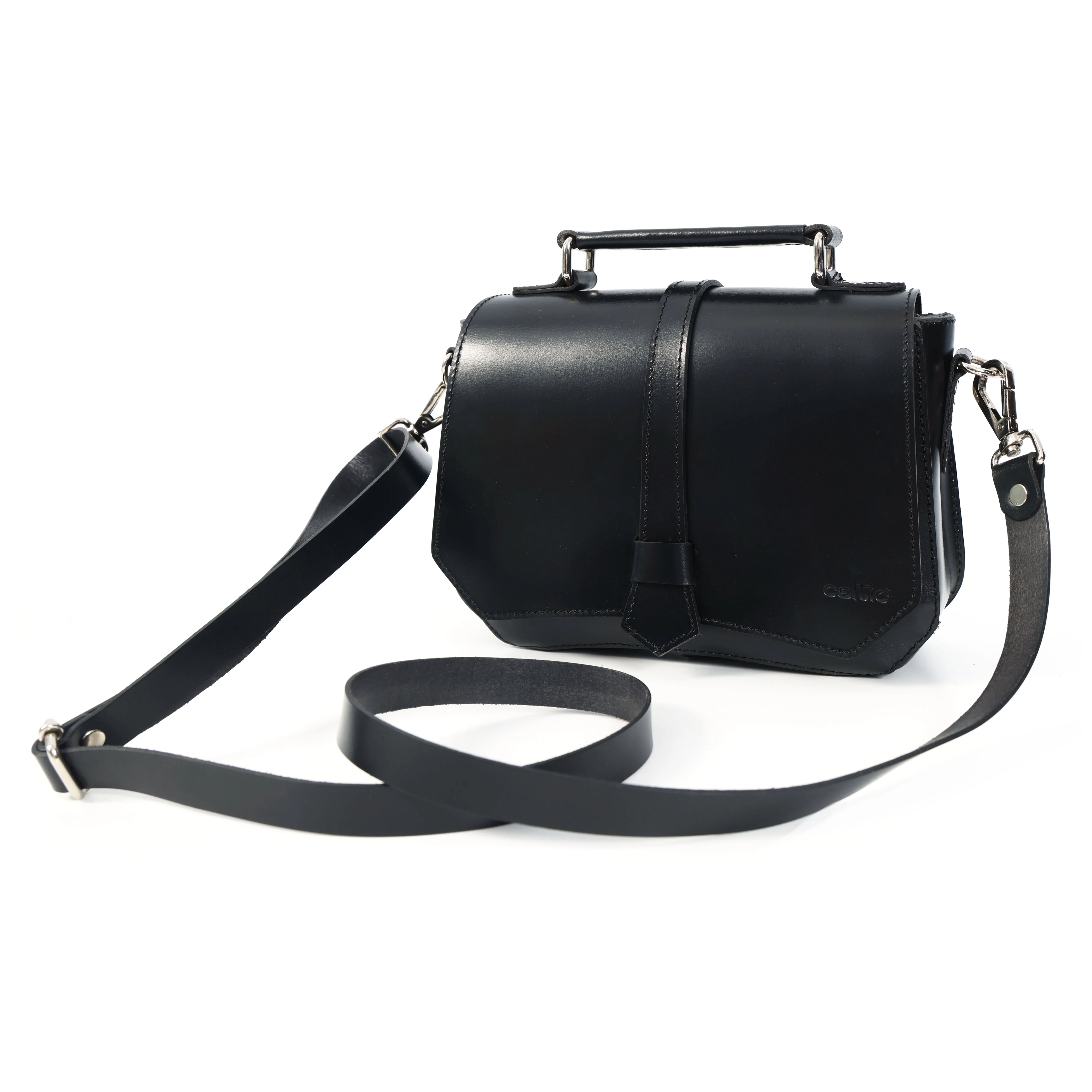 Premium Leather Mini Satchel Sling Crossbody Bag - Image 11