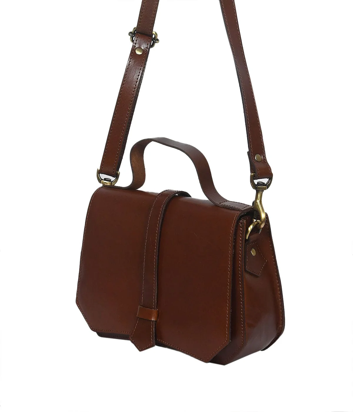Premium Leather Mini Satchel Sling Crossbody Bag - Image 12