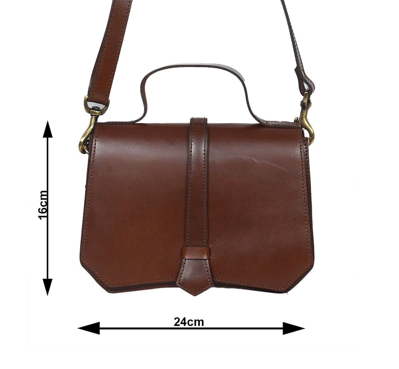 Premium Leather Mini Satchel Sling Crossbody Bag - Image 18