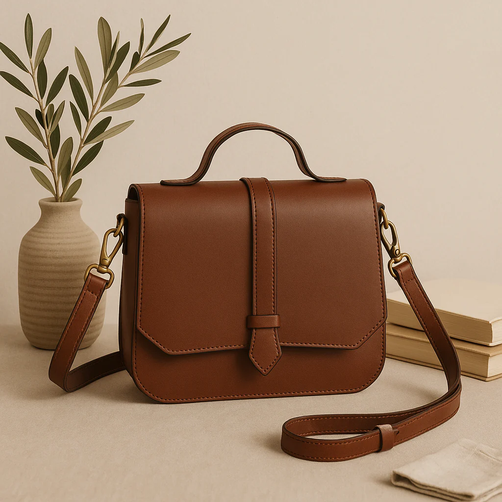 Premium Leather Mini Satchel Sling Crossbody Bag - Image 4