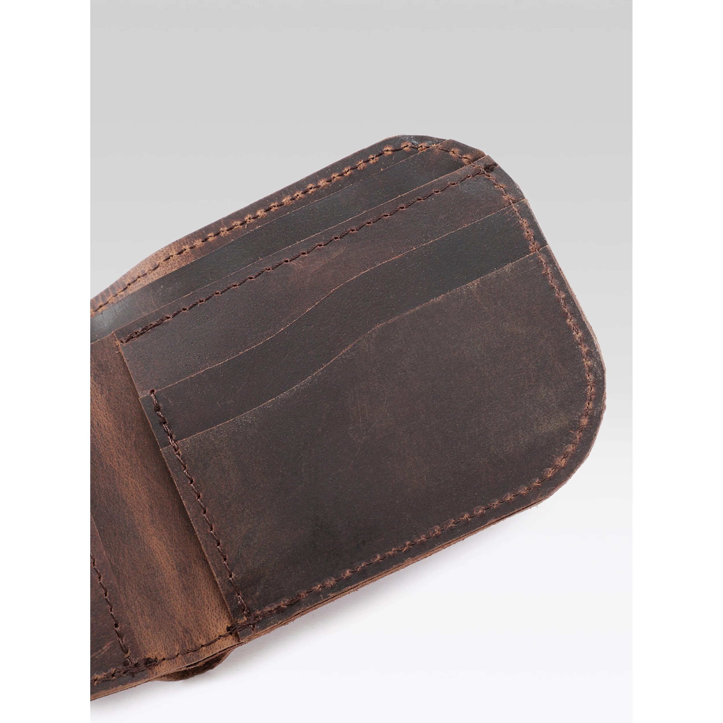 Premium Dual tone Genuine Leather Slim Bi-Fold Wallet - Image 7