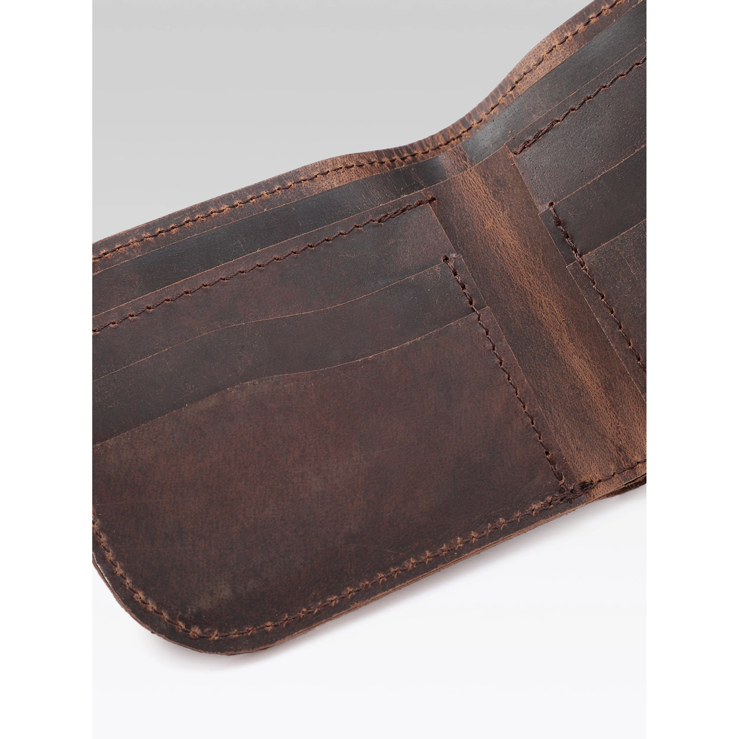 Premium Dual tone Genuine Leather Slim Bi-Fold Wallet - Image 8