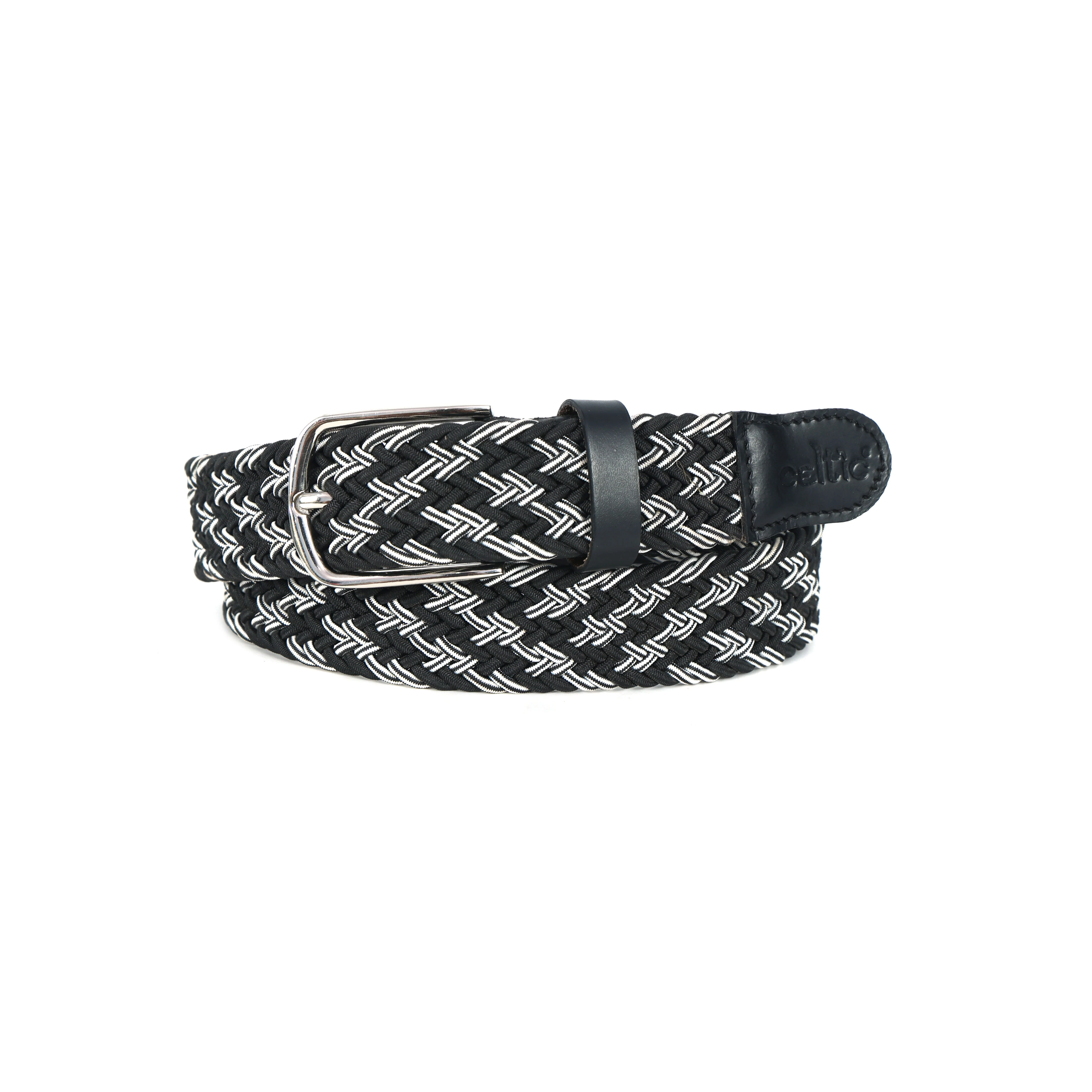 Handwoven Elastic Braided Belt With Leather Ends Adjustable Casual Wear Accessory - Image 6