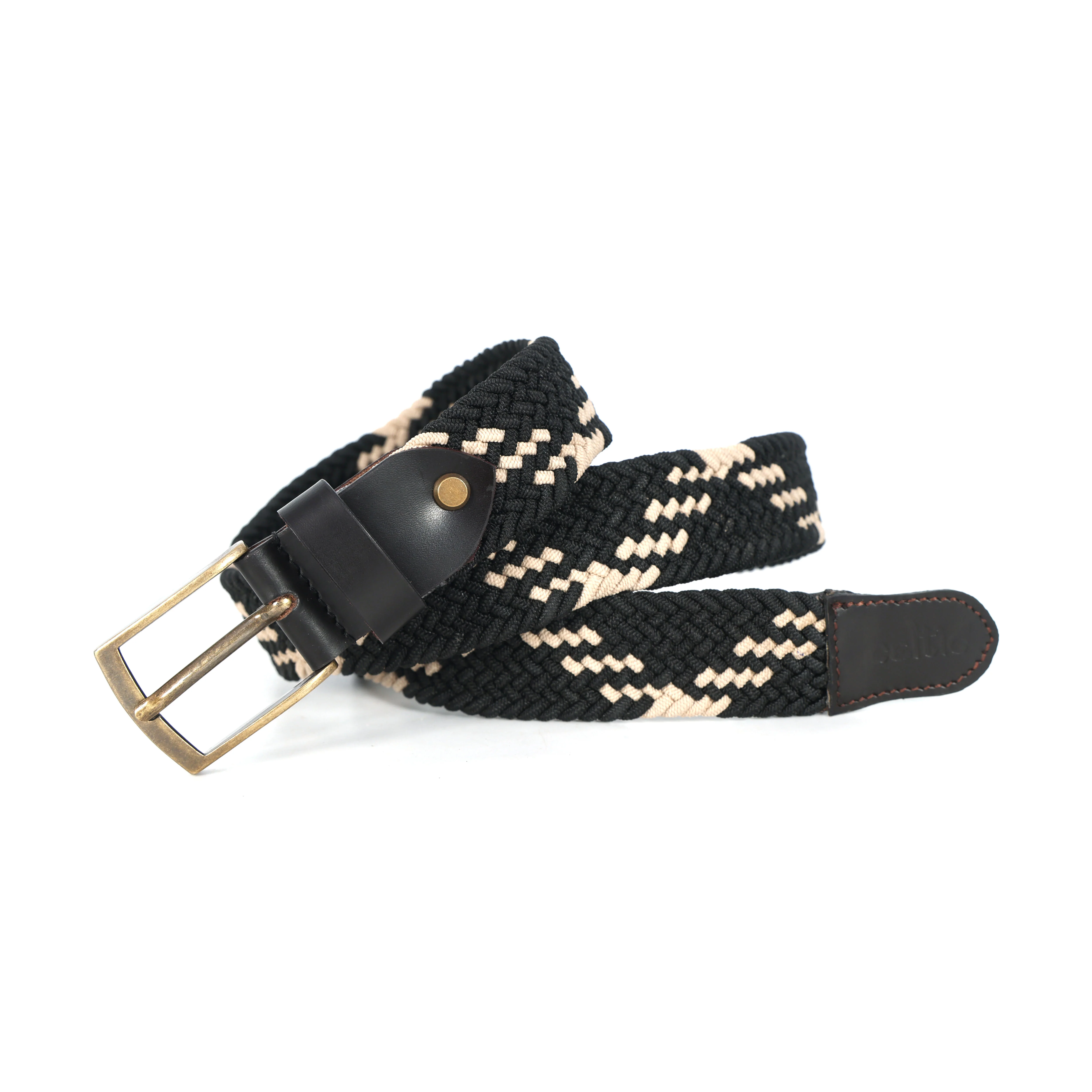 Unisex Handwoven Elastic Belt With Leather Finish And Metal Buckle For Casual Wear - Image 3