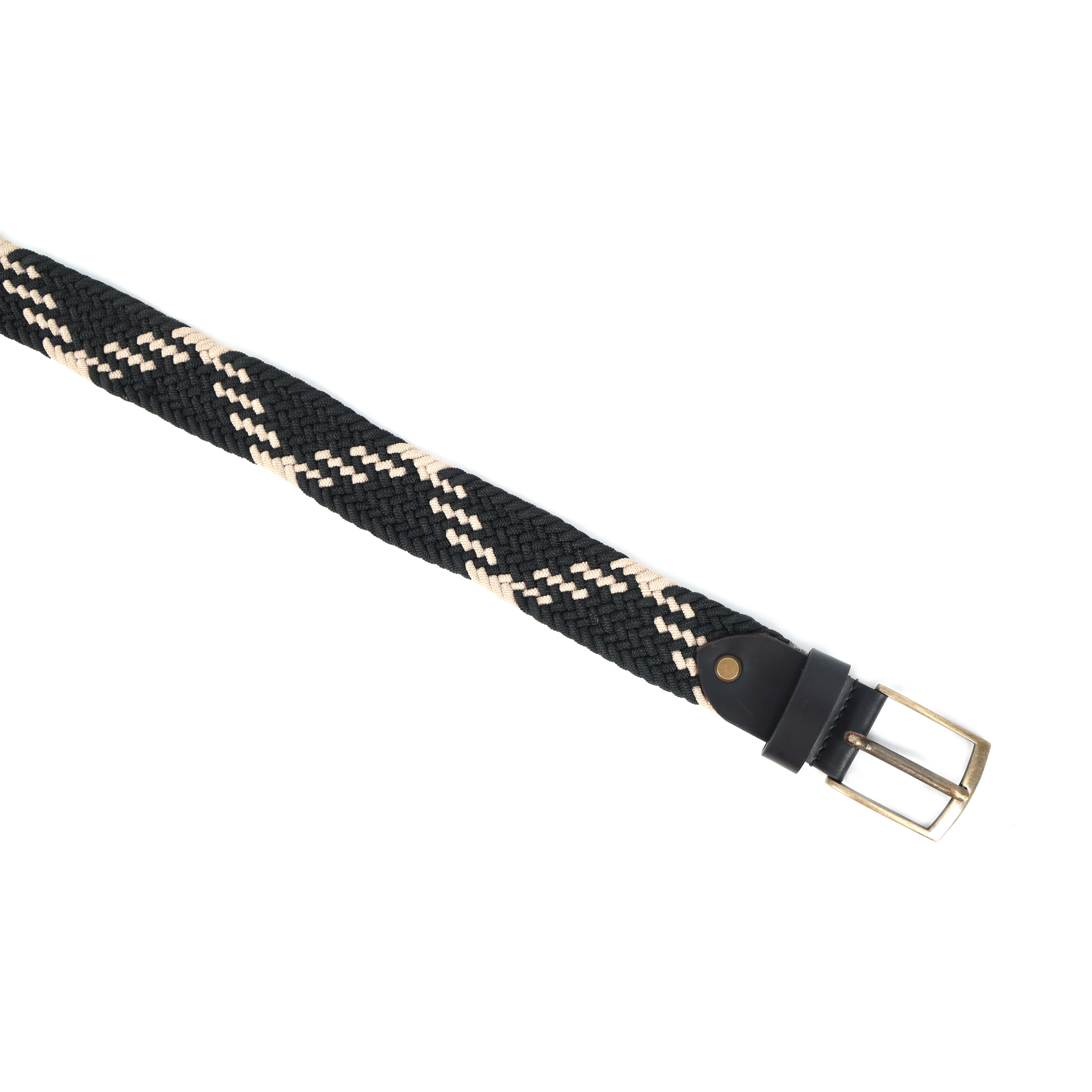 Unisex Handwoven Elastic Belt With Leather Finish And Metal Buckle For Casual Wear - Image 5