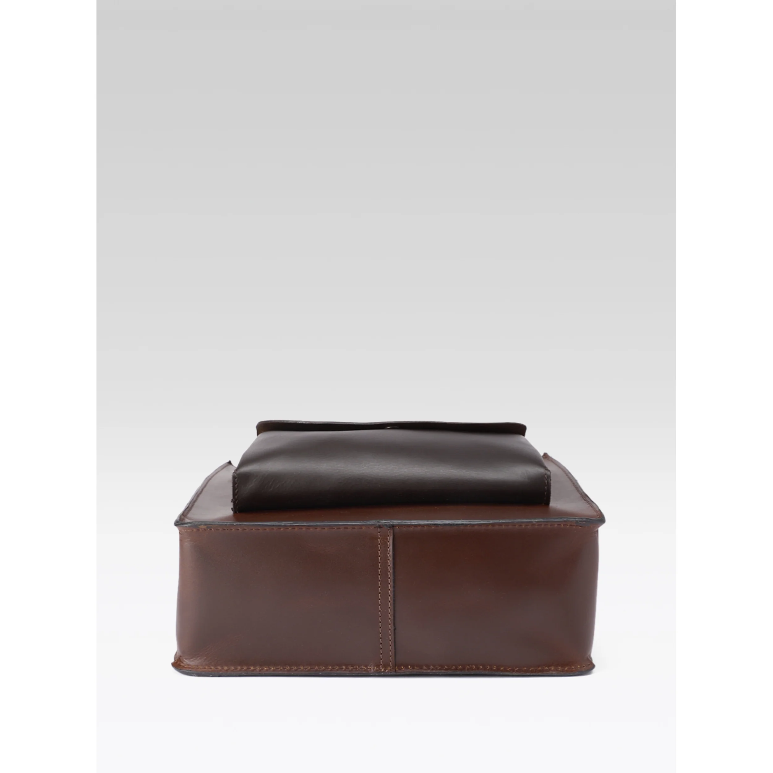 Premium Genuine Leather Shopper Tote Bag with Front Pocket and Dual Handles - Image 3