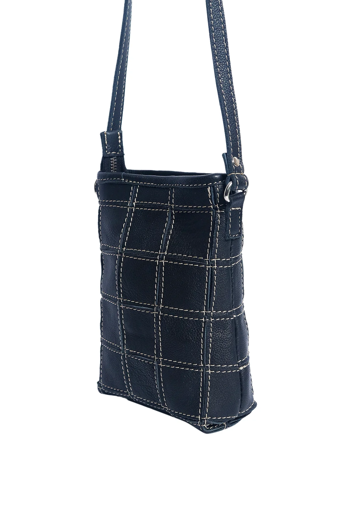 Minimal Crossbody Phone Pouch with  Strap & Secure Zip Closure - Image 3