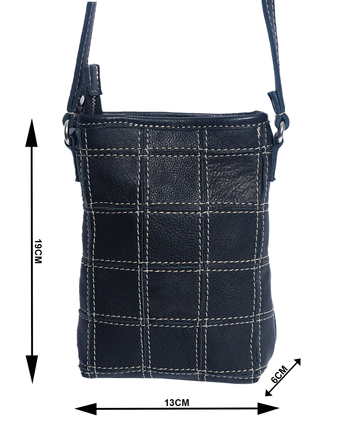Minimal Crossbody Phone Pouch with  Strap & Secure Zip Closure - Image 5