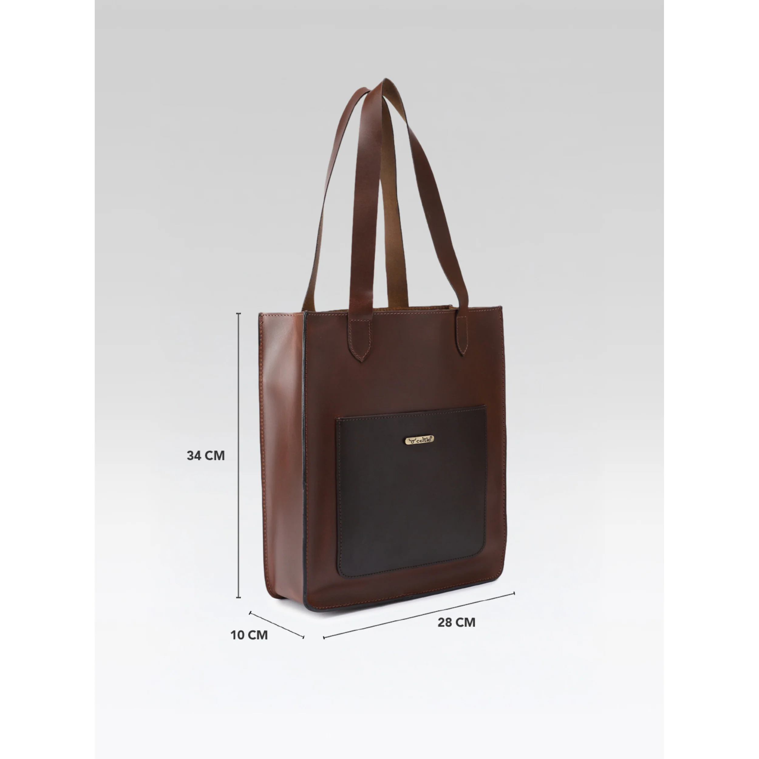 Premium Genuine Leather Tote Bag with Front Pocket Minimal & Durable Everyday Carry - Image 5