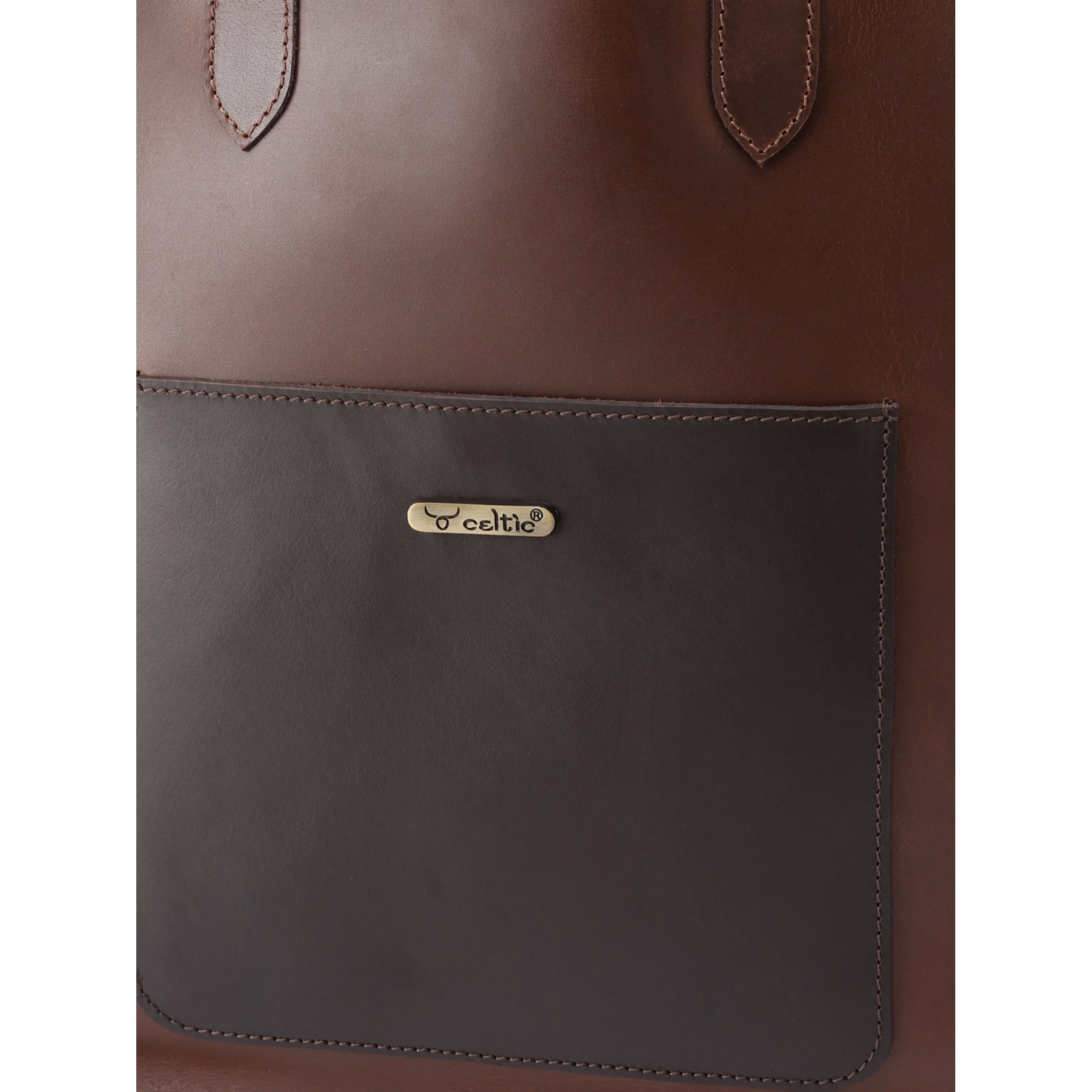 Premium Genuine Leather Tote Bag with Front Pocket Minimal & Durable Everyday Carry - Image 8