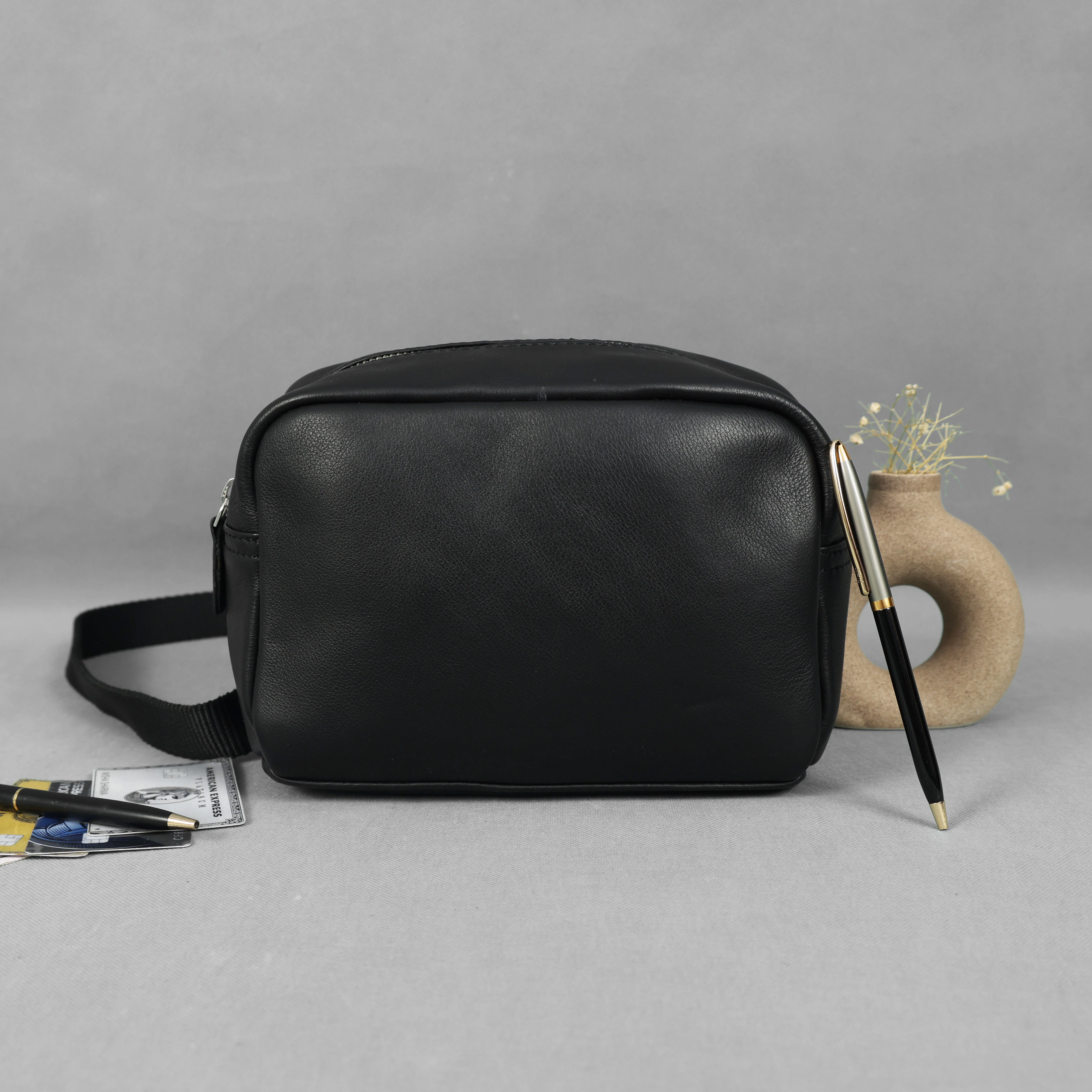 Premium Genuine Leather Waist & Crossbody Bag with Adjustable Strap & Zip Closure - Image 2