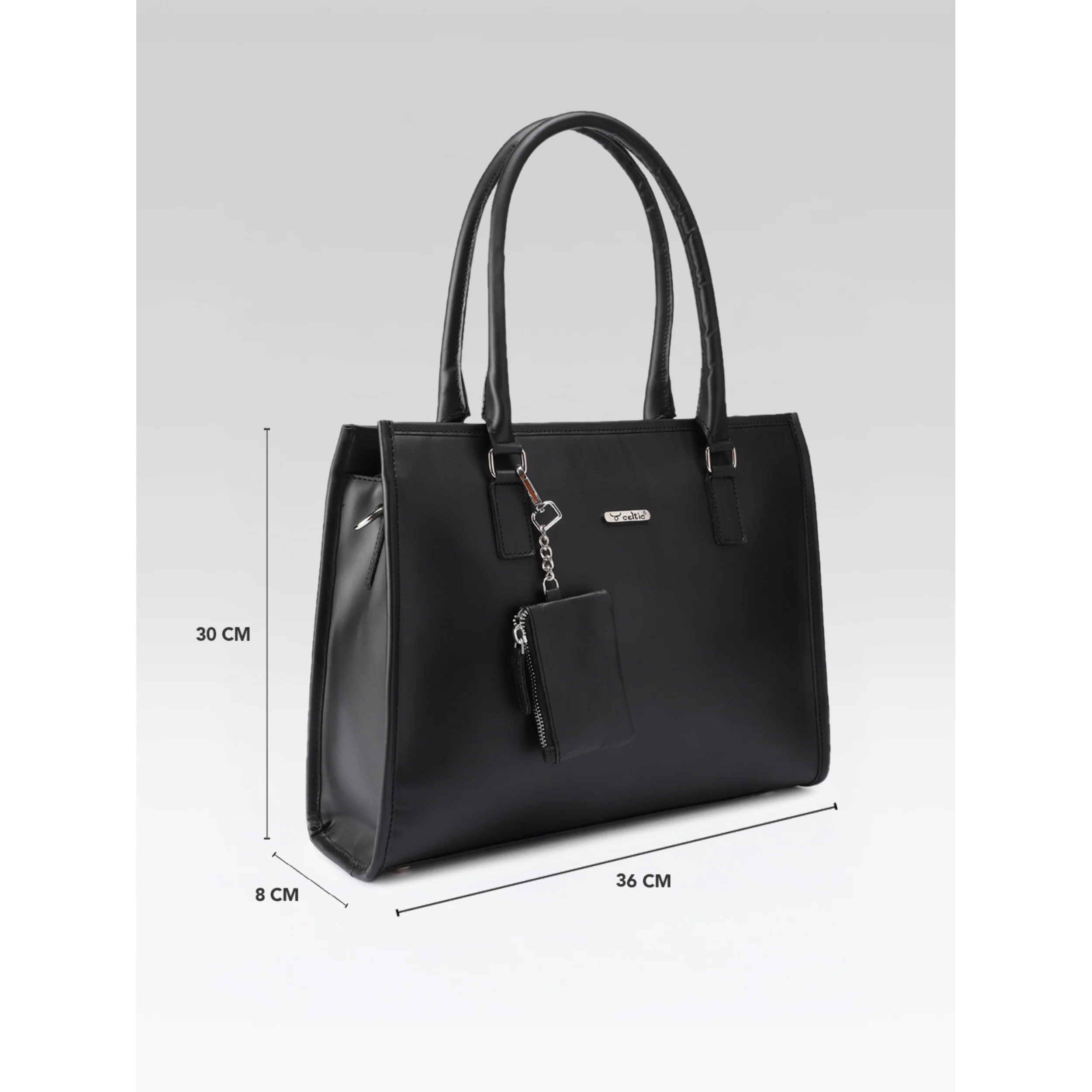 Premium Genuine Leather Office Tote Bag for Women Multiple Zip Compartments & Long Strap. - Image 5
