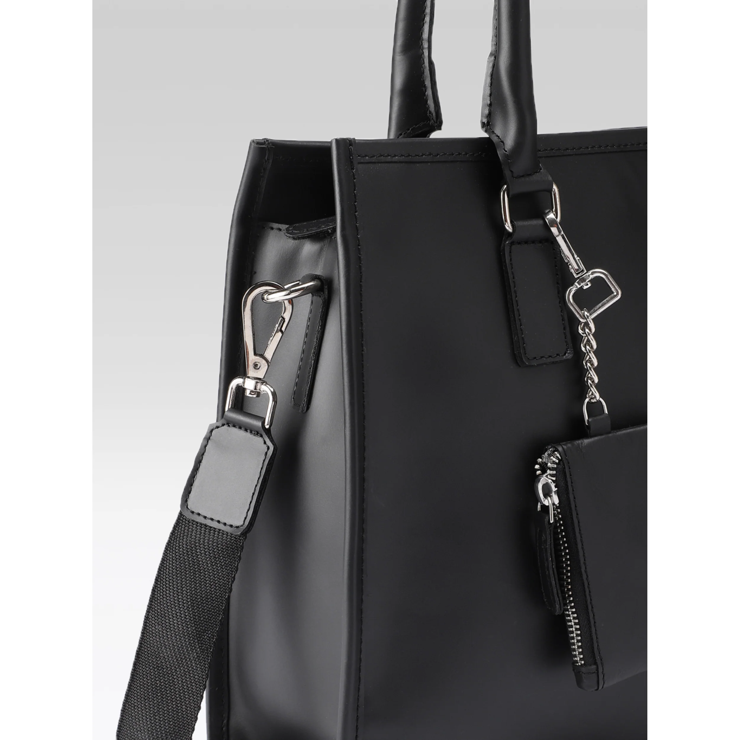 Premium Genuine Leather Office Tote Bag for Women Multiple Zip Compartments & Long Strap. - Image 6
