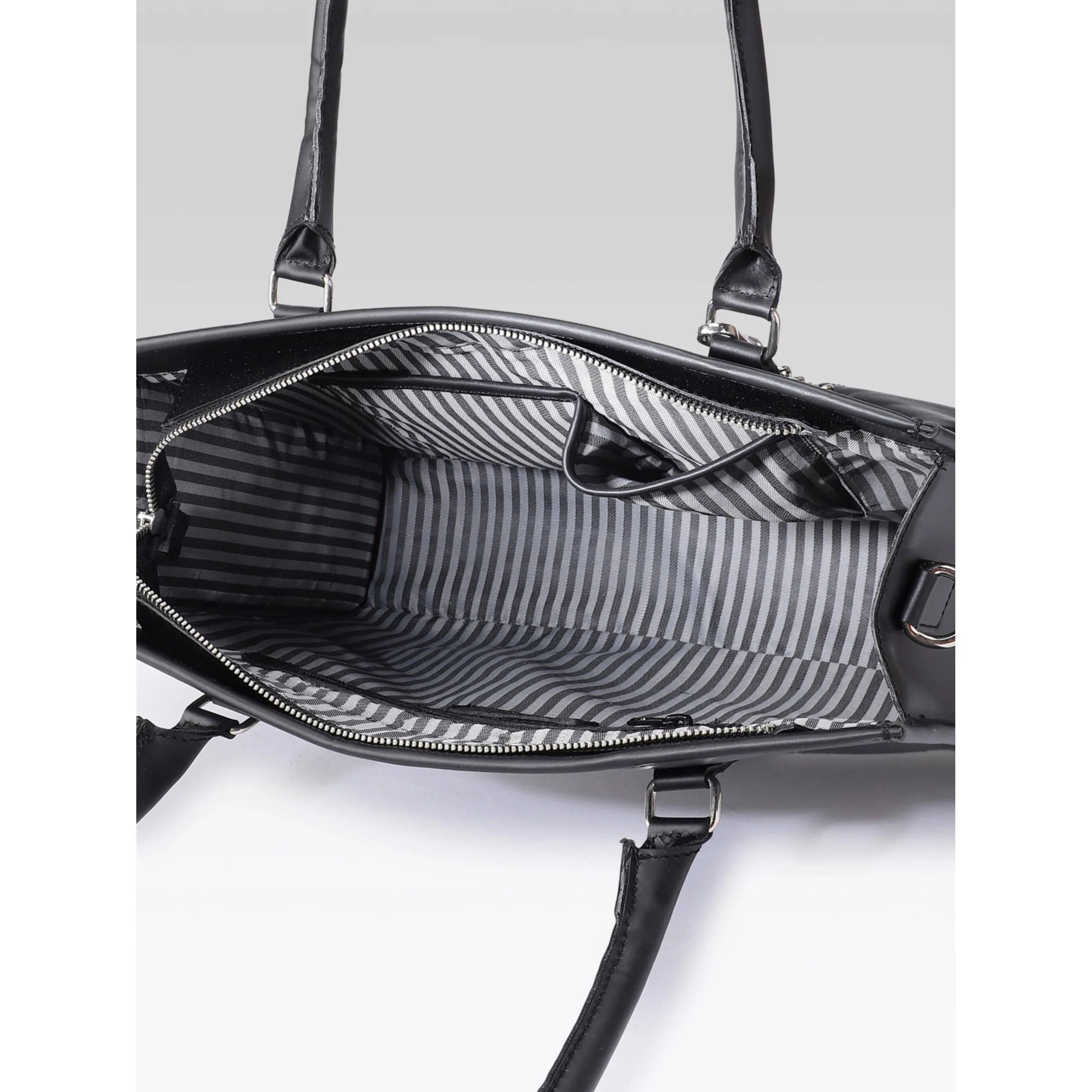 Premium Genuine Leather Office Tote Bag for Women Multiple Zip Compartments & Long Strap. - Image 7