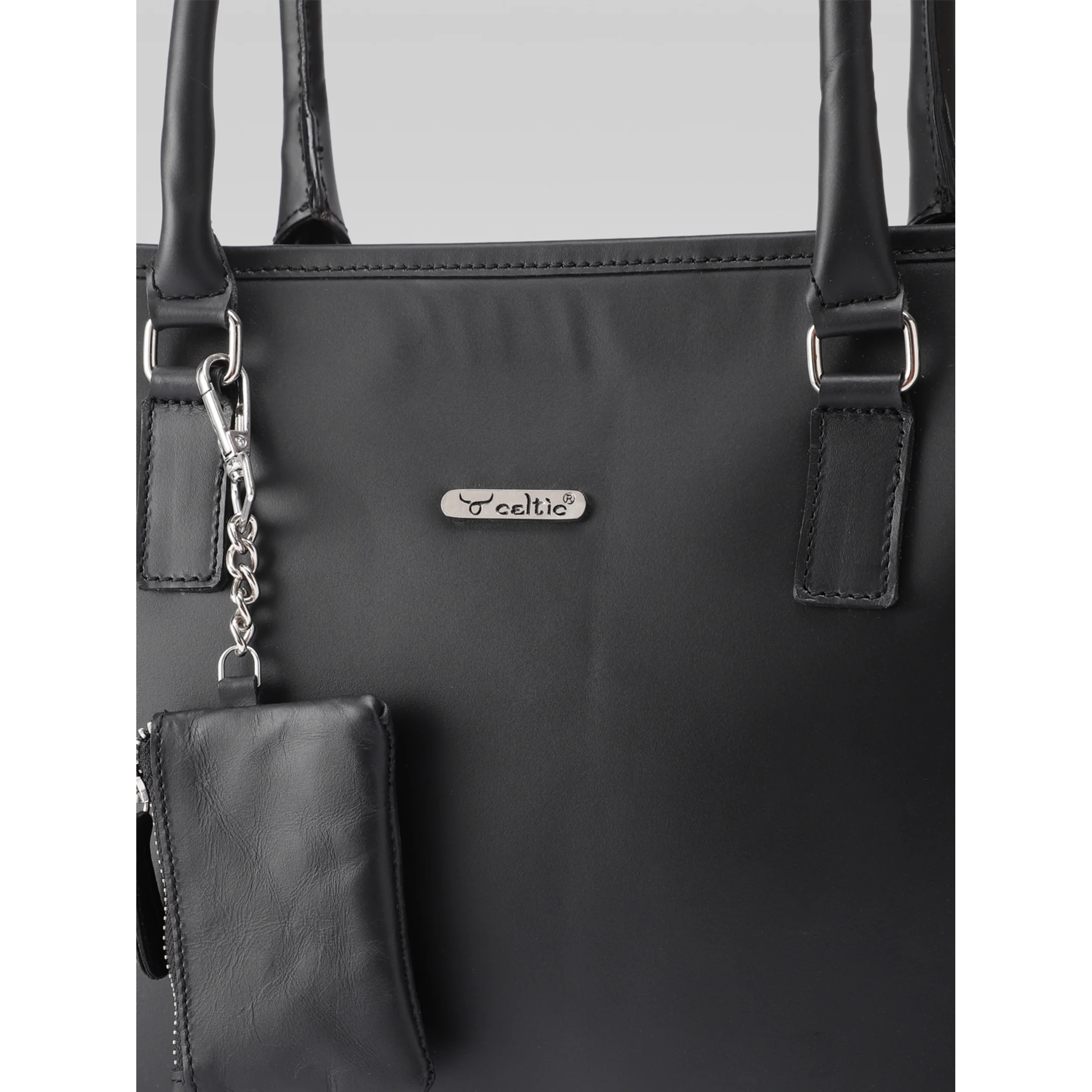 Premium Genuine Leather Office Tote Bag for Women Multiple Zip Compartments & Long Strap. - Image 8
