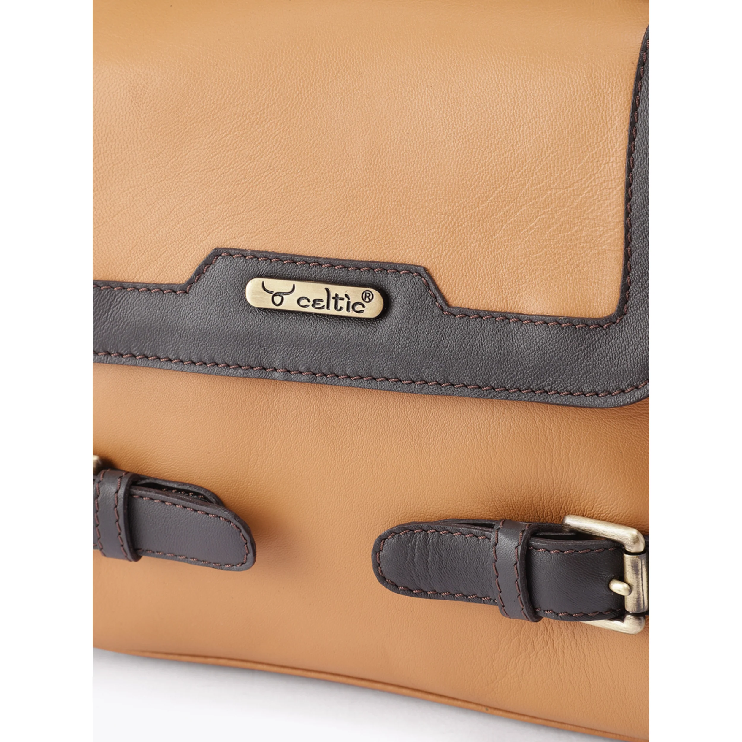 Premium Genuine Brown Leather Top Handle Handbag with Adjustable Strap - Image 11