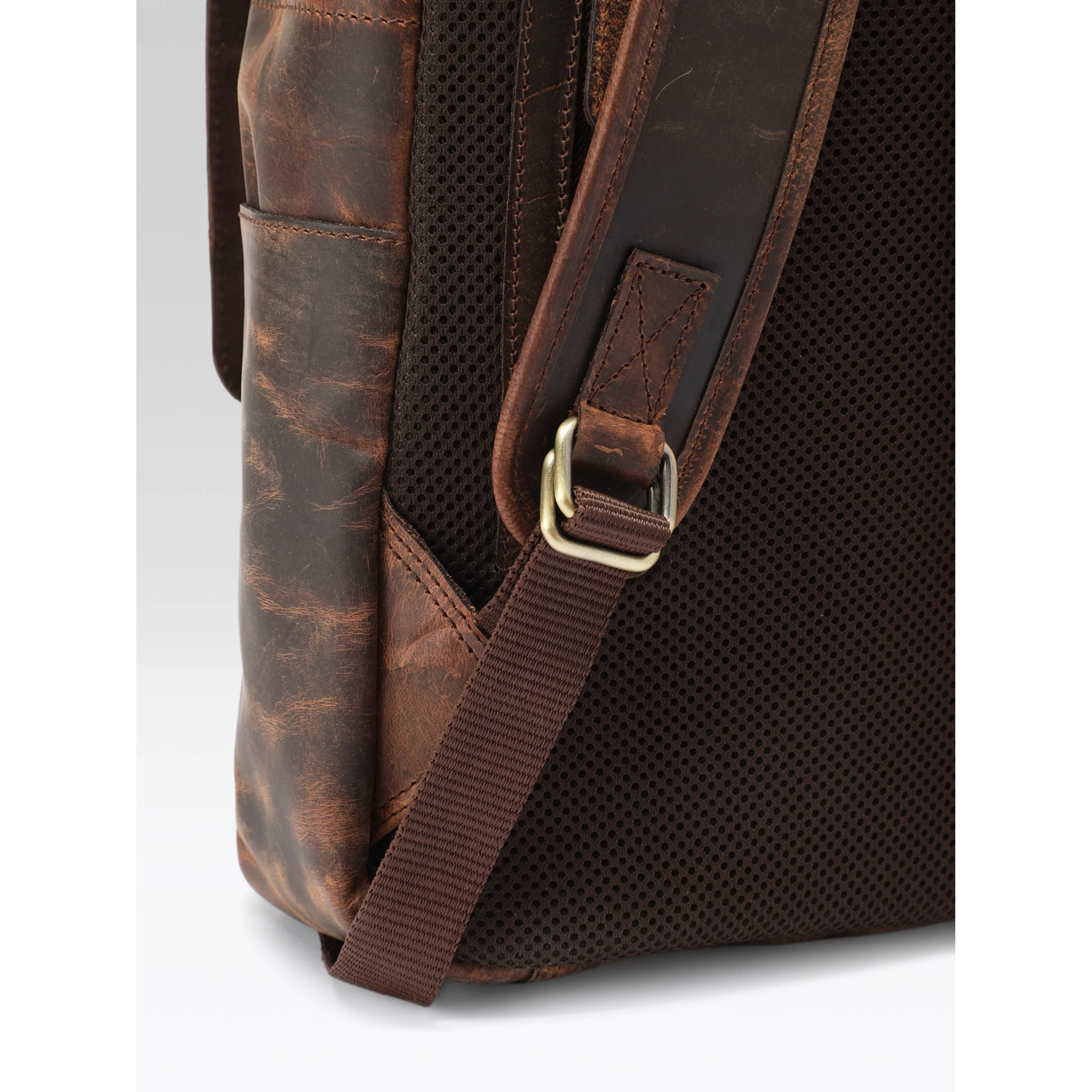 Premium Genuine Leather Backpack with Front Zip Pocket & Padded Shoulder Straps - Image 10