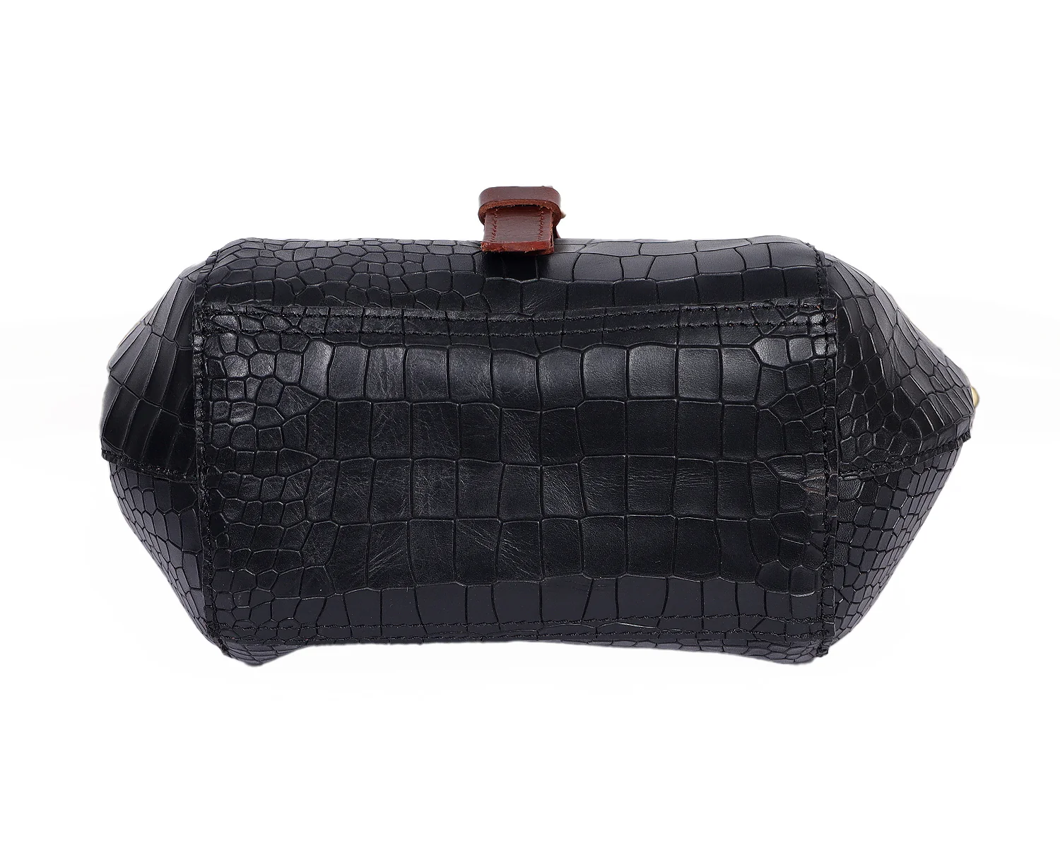Croc-Texture Structured Sling Bag with Buckle Flap - Image 12