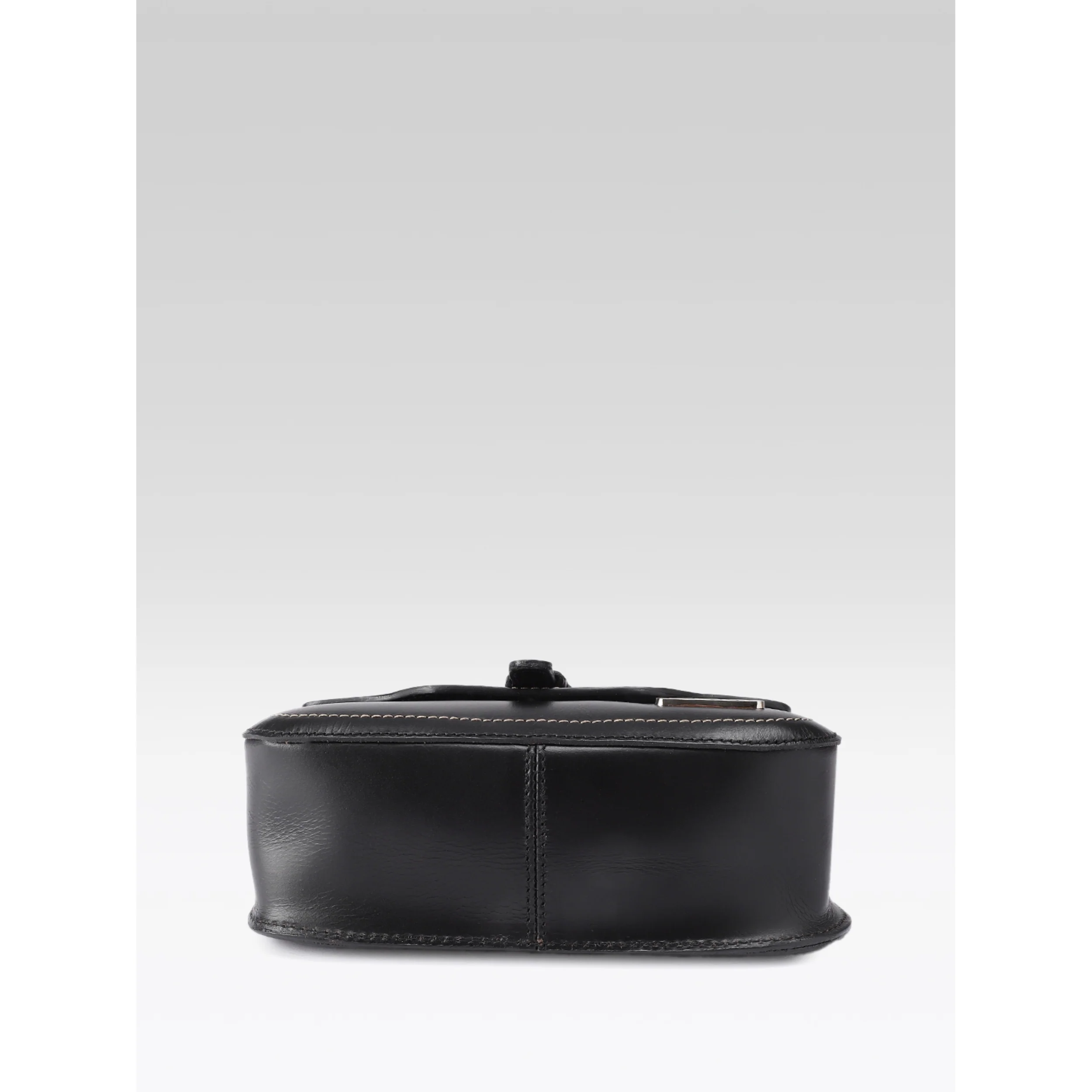 Premium Genuine Leather Crossbody Bag with Front Flap & White Stitch Detailing - Image 13