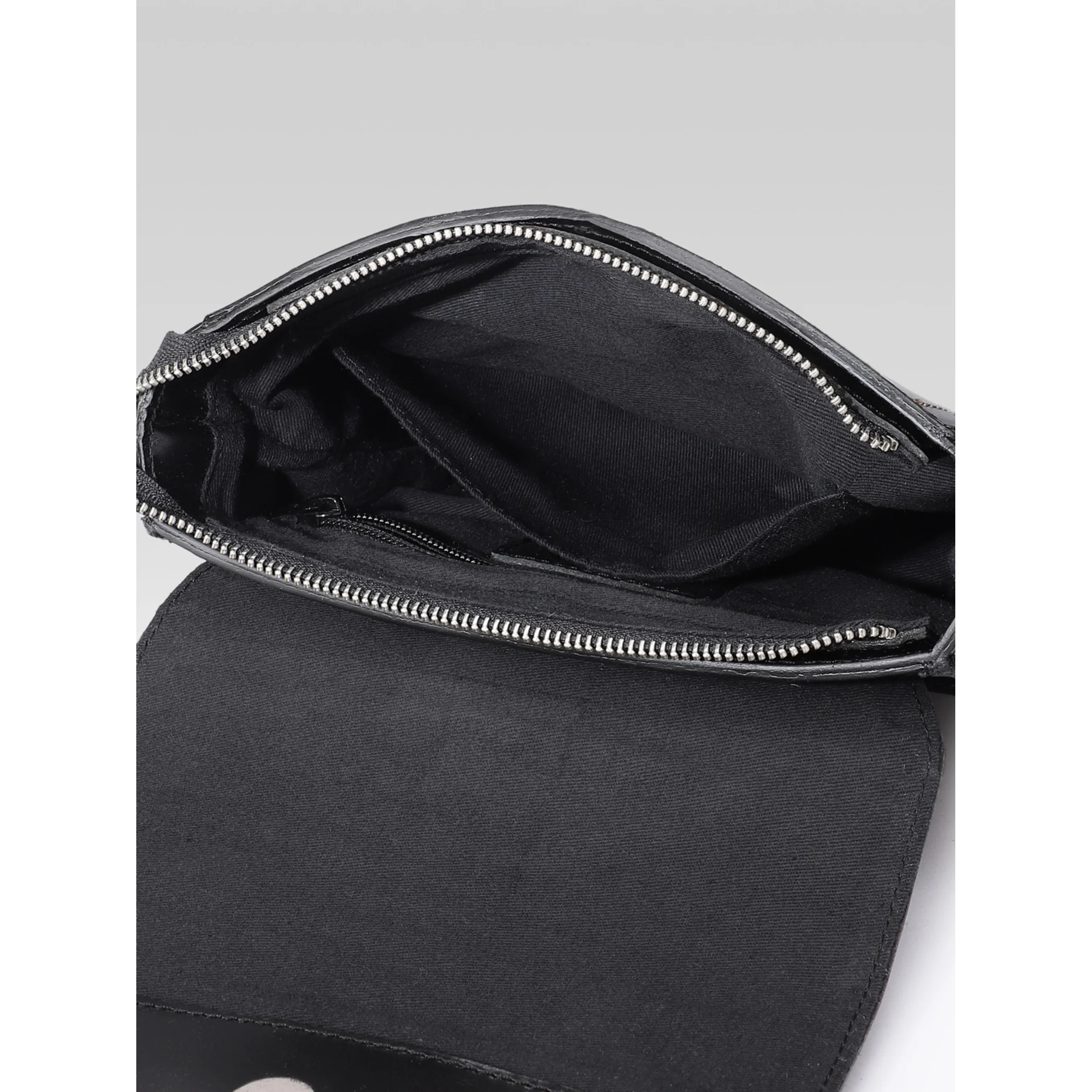 Premium Genuine Leather Crossbody Bag with Front Flap & White Stitch Detailing - Image 15