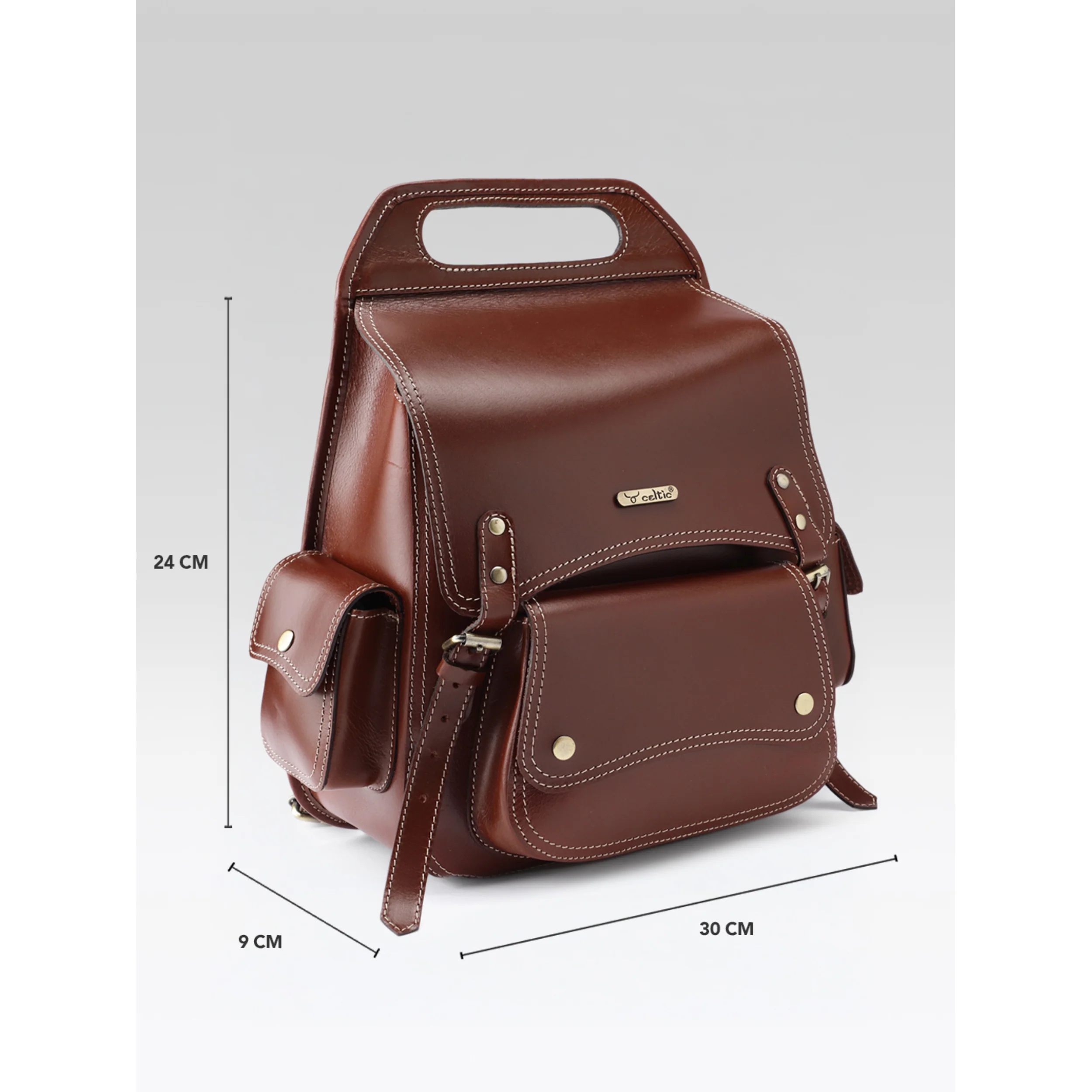 Premium Genuine Leather Vintage Backpack with Adjustable Straps  Travel  Bag - Image 5