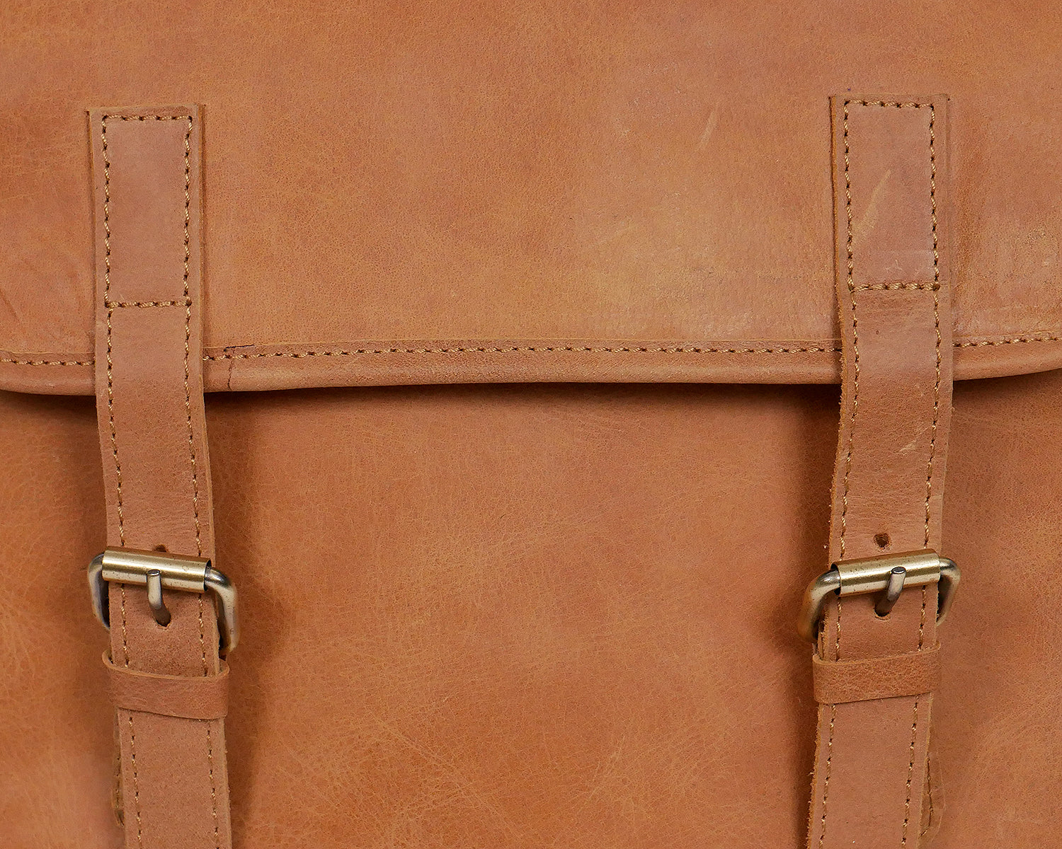Premium Genuine Leather Backpack Brown with Flap Closure, Adjustable Straps & Inside Zip Pocket - Image 5
