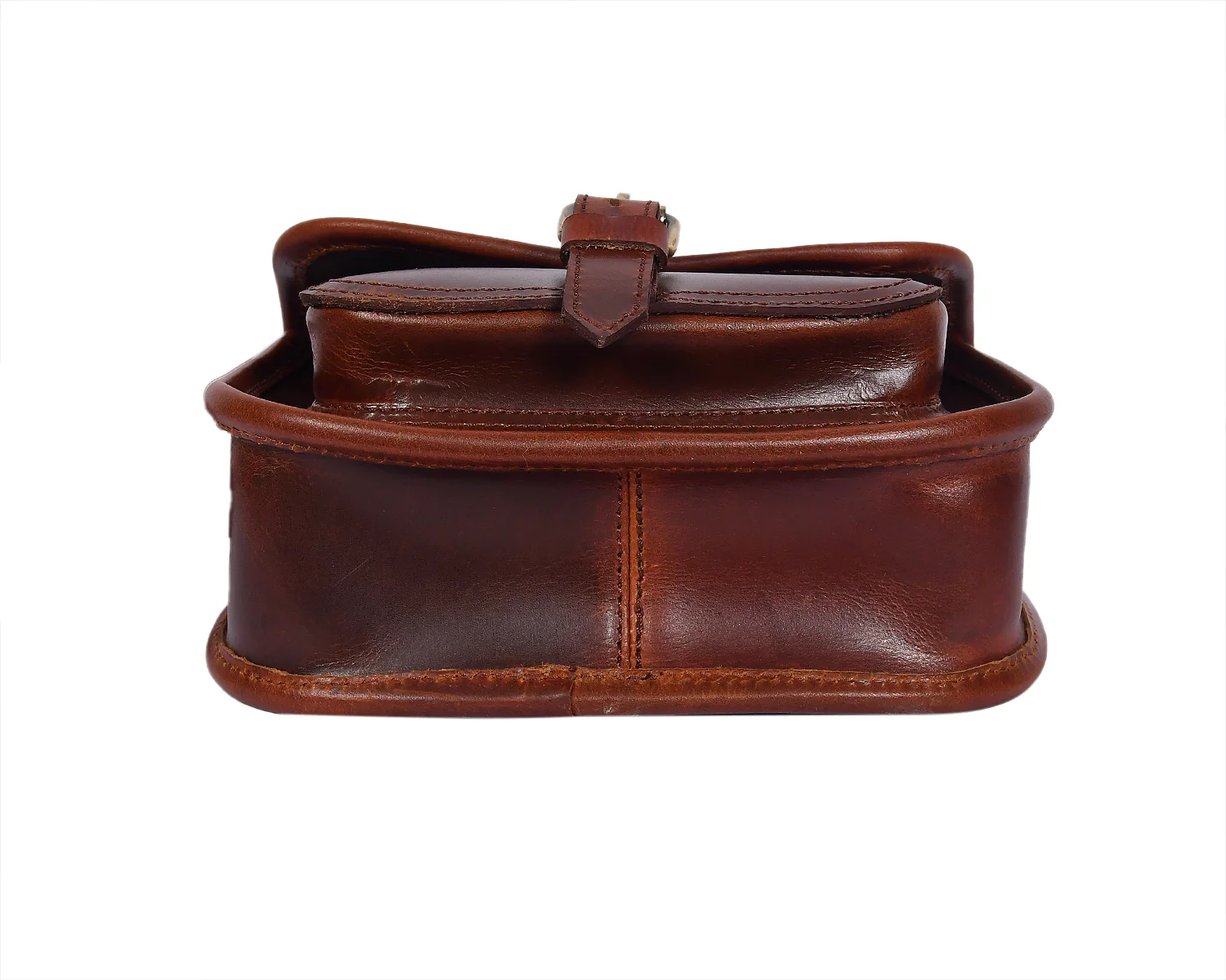 Women’s Genuine Leather Mini Crossbody Bag Natural Hair-On Flap (Brown & Grey) - Image 4