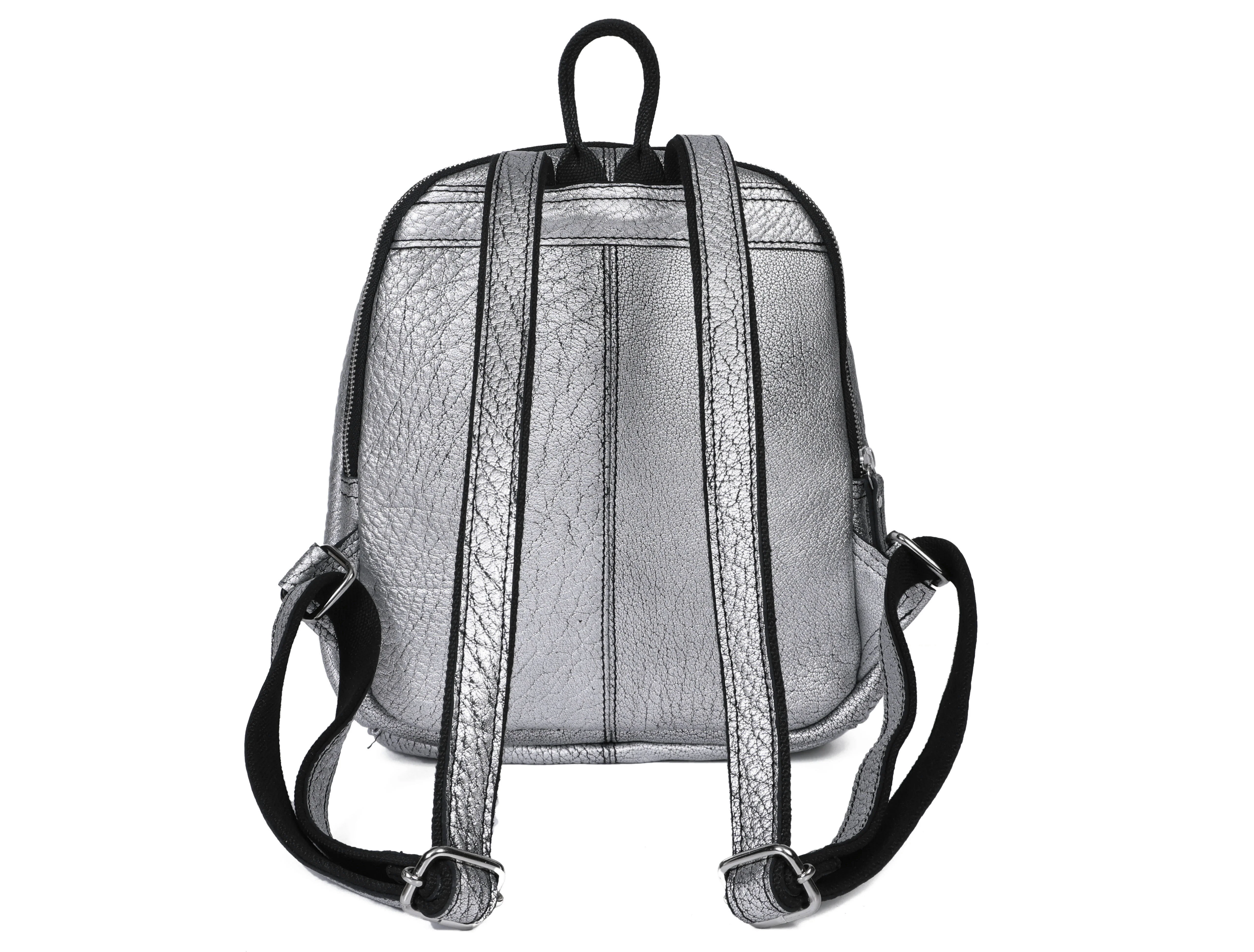 Vintage Leather Mini Backpack with Multiple Pockets & Adjustable Straps - Image 14