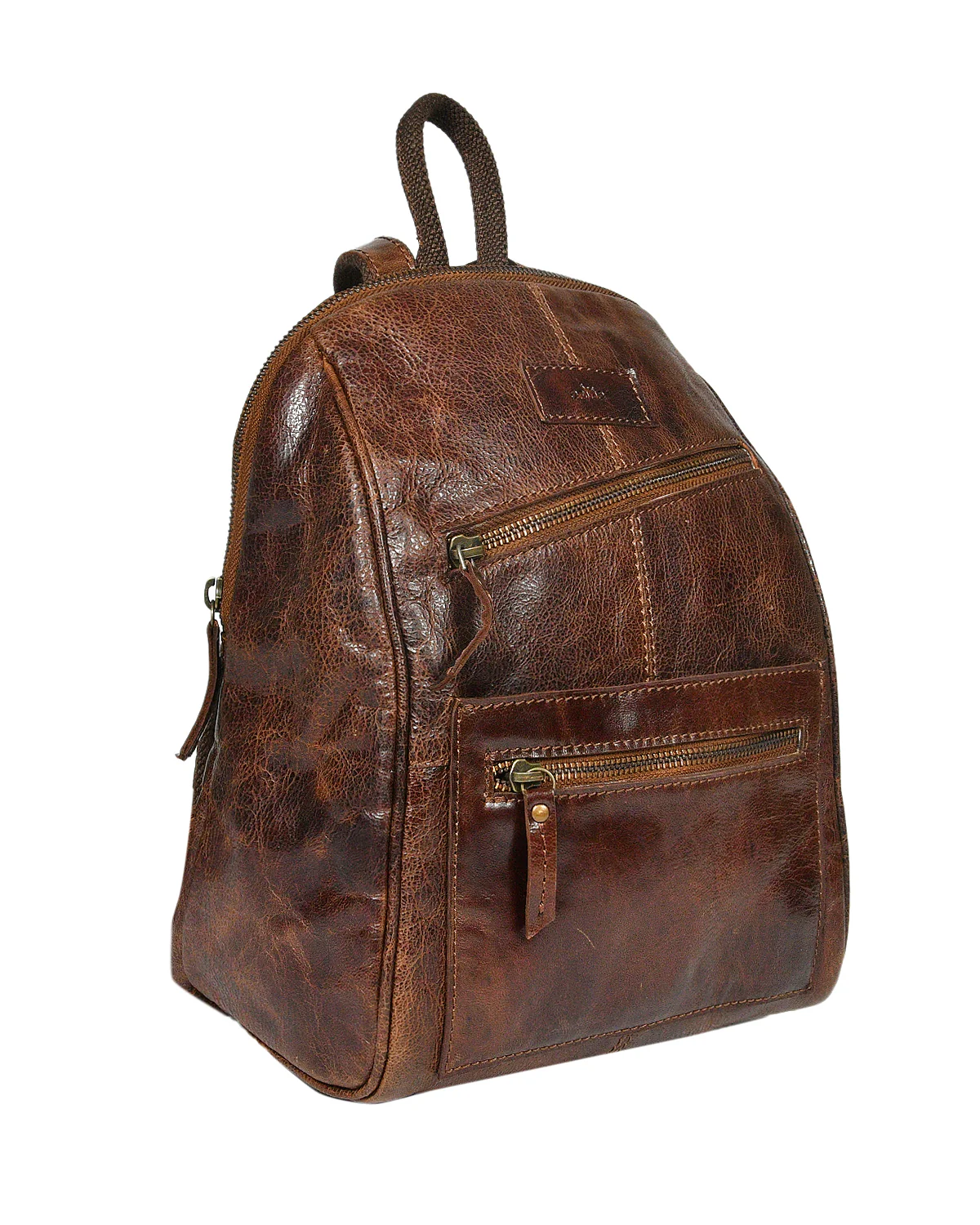 Vintage Leather Mini Backpack with Multiple Pockets & Adjustable Straps - Image 16
