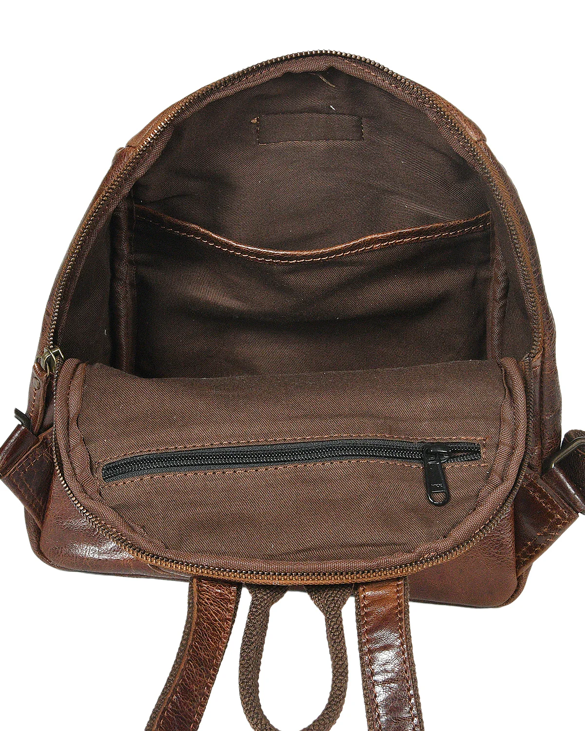 Vintage Leather Mini Backpack with Multiple Pockets & Adjustable Straps - Image 17