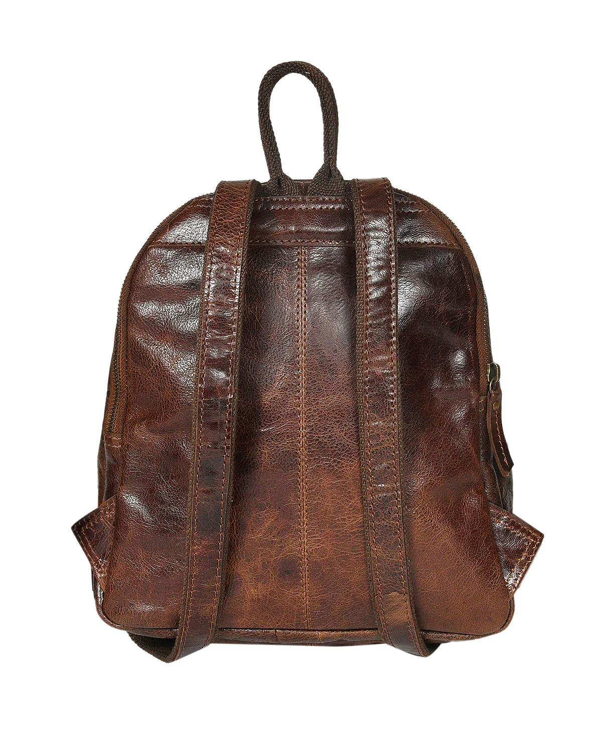 Vintage Leather Mini Backpack with Multiple Pockets & Adjustable Straps - Image 18