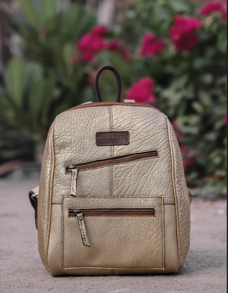Vintage Leather Mini Backpack with Multiple Pockets & Adjustable Straps - Image 3