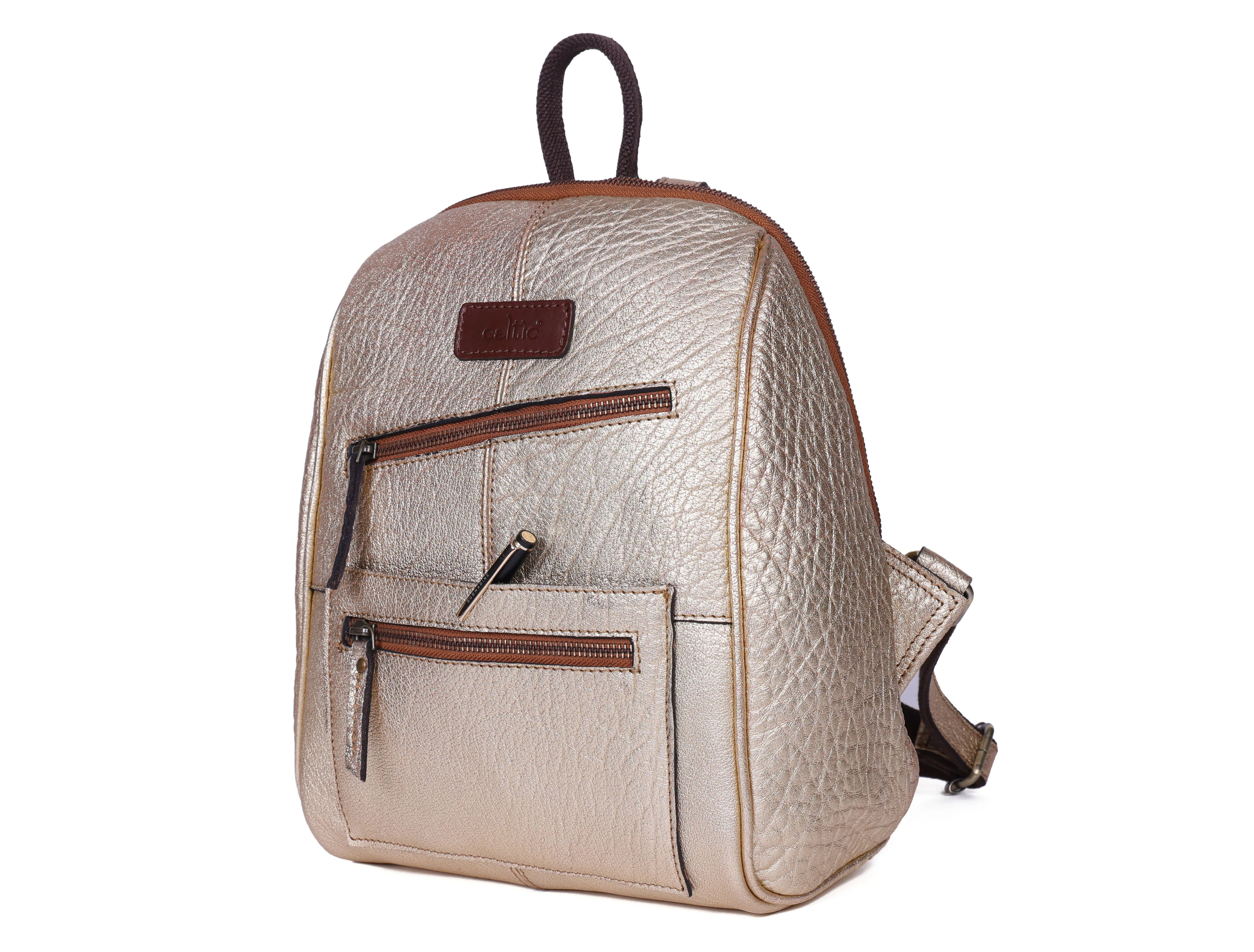 Vintage Leather Mini Backpack with Multiple Pockets & Adjustable Straps - Image 5