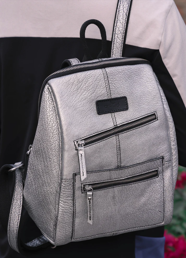 Vintage Leather Mini Backpack with Multiple Pockets & Adjustable Straps - Image 9