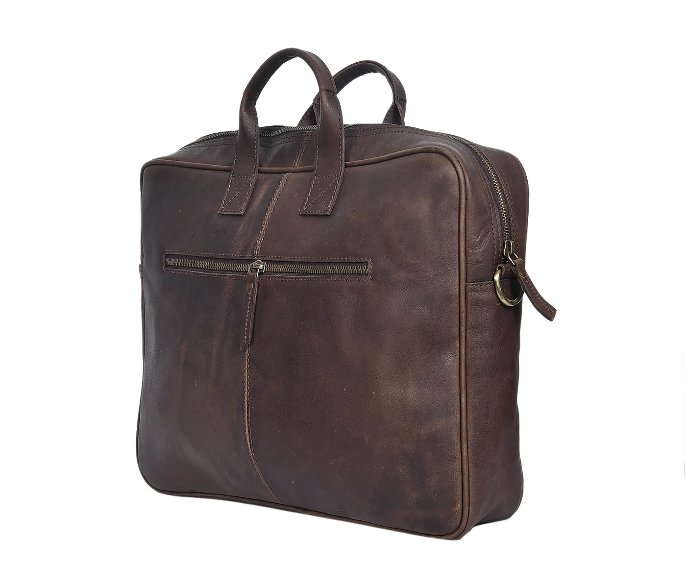Premium Genuine Leather Messenger Office Bag with Adjustable & Detachable Shoulder Strap - Image 3