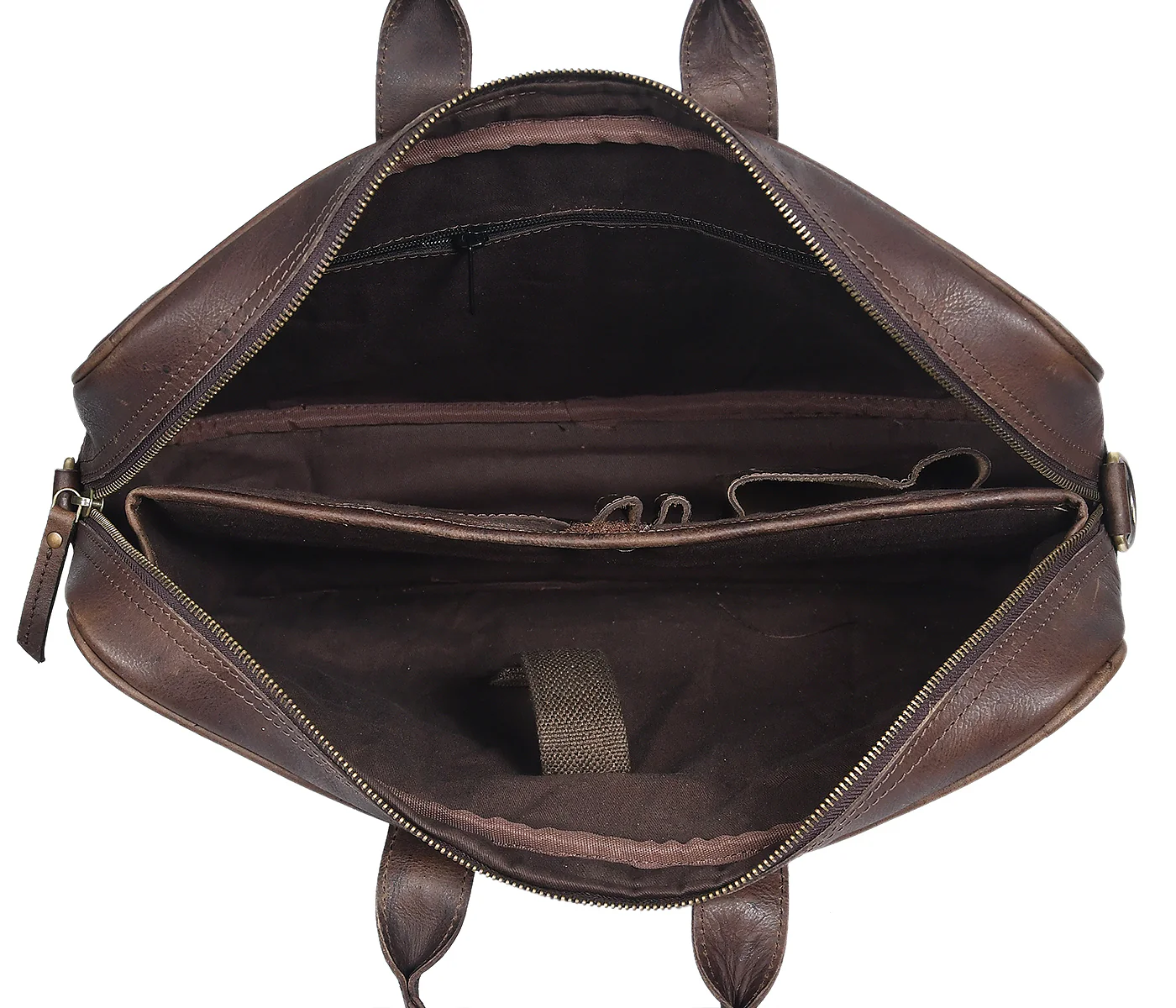 Premium Genuine Leather Messenger Office Bag with Adjustable & Detachable Shoulder Strap - Image 5