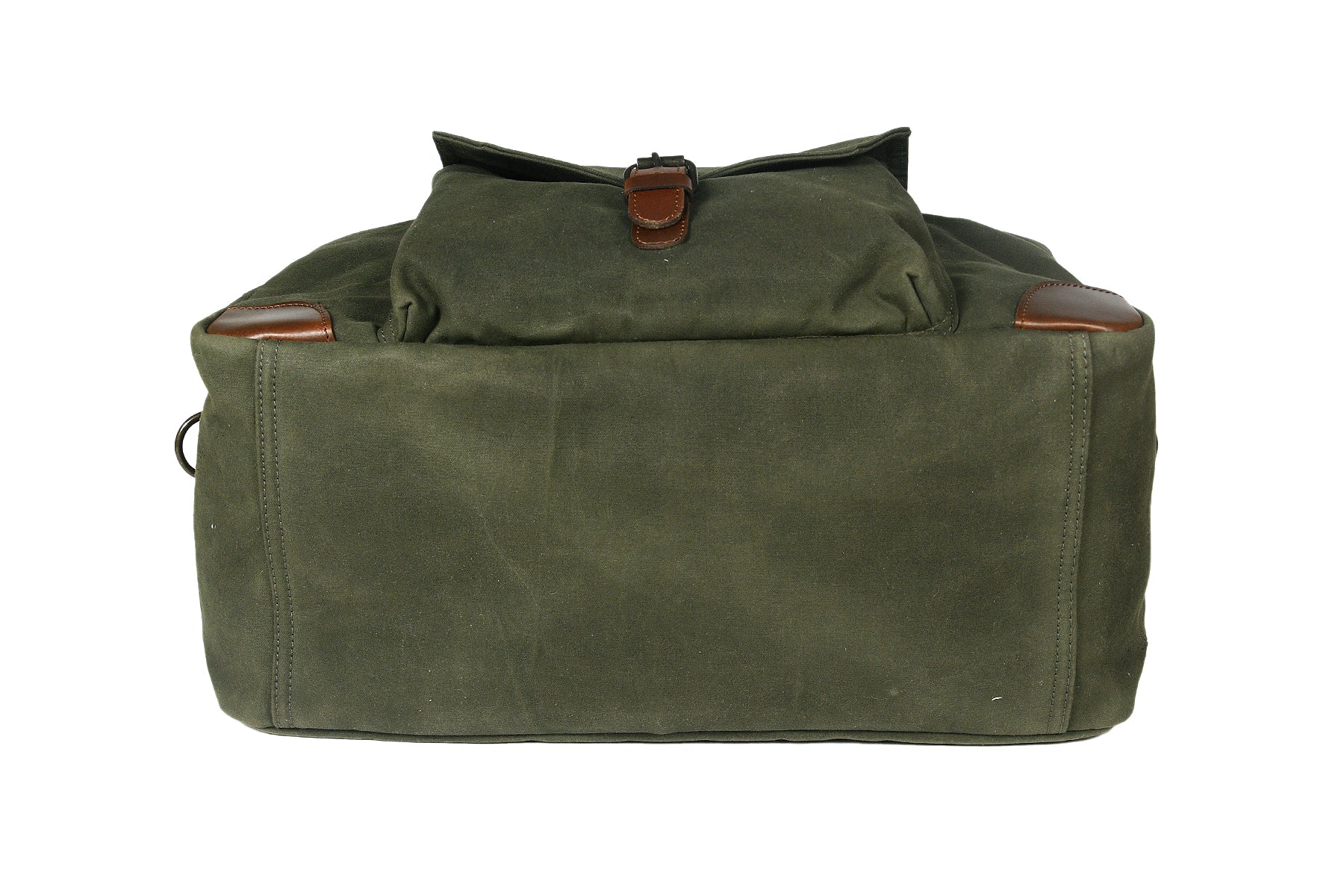 Olive Green Canvas Duffle Bag with Leather Trim Travel, Gym & Weekend Carry Bag - Image 5